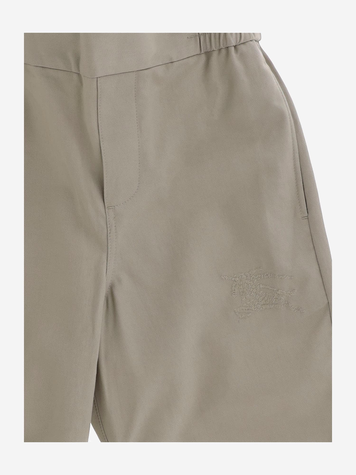 Burberry Cotton Blend Pants In Grey