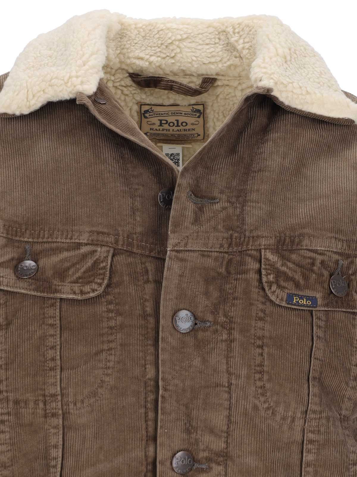 Shop Polo Ralph Lauren Technical Jacket Trucker In Brown