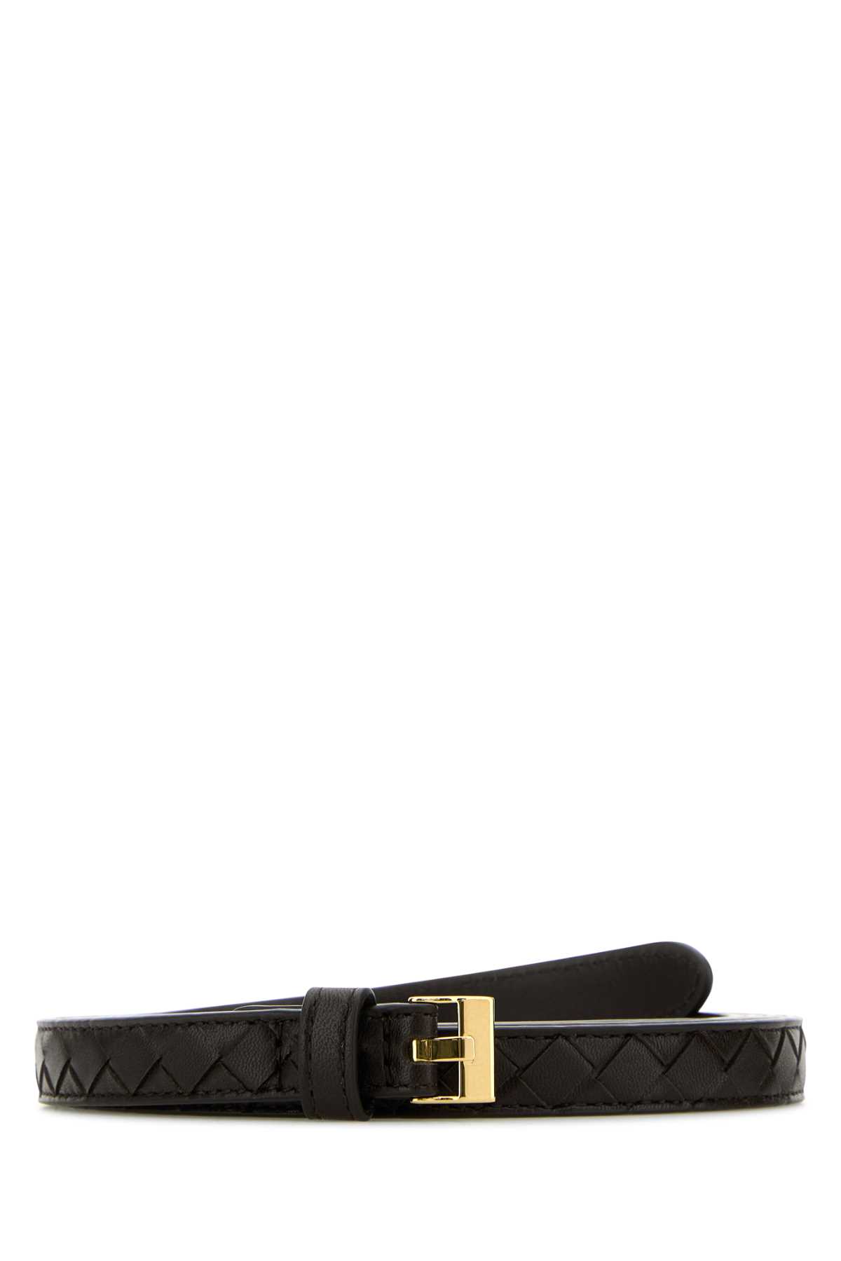 Shop Bottega Veneta Dark Brown Leather Watch Belt In Fondantmbrass