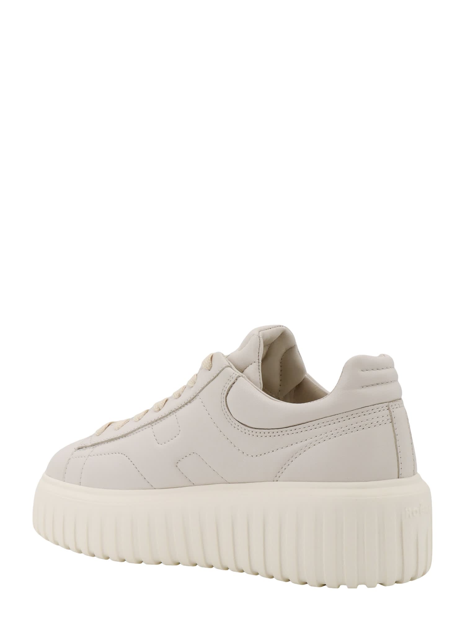 Shop Hogan H-stripes Sneakers In White