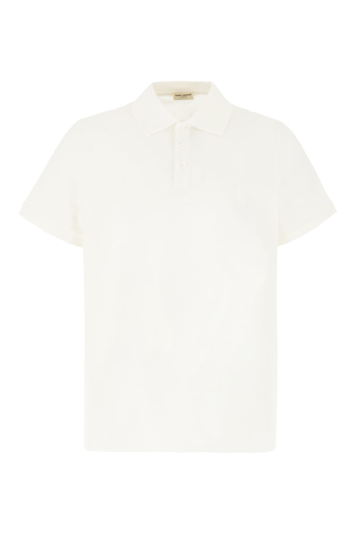 Saint Laurent Man Polo Shirt White Size Xxl Cotton In 9000