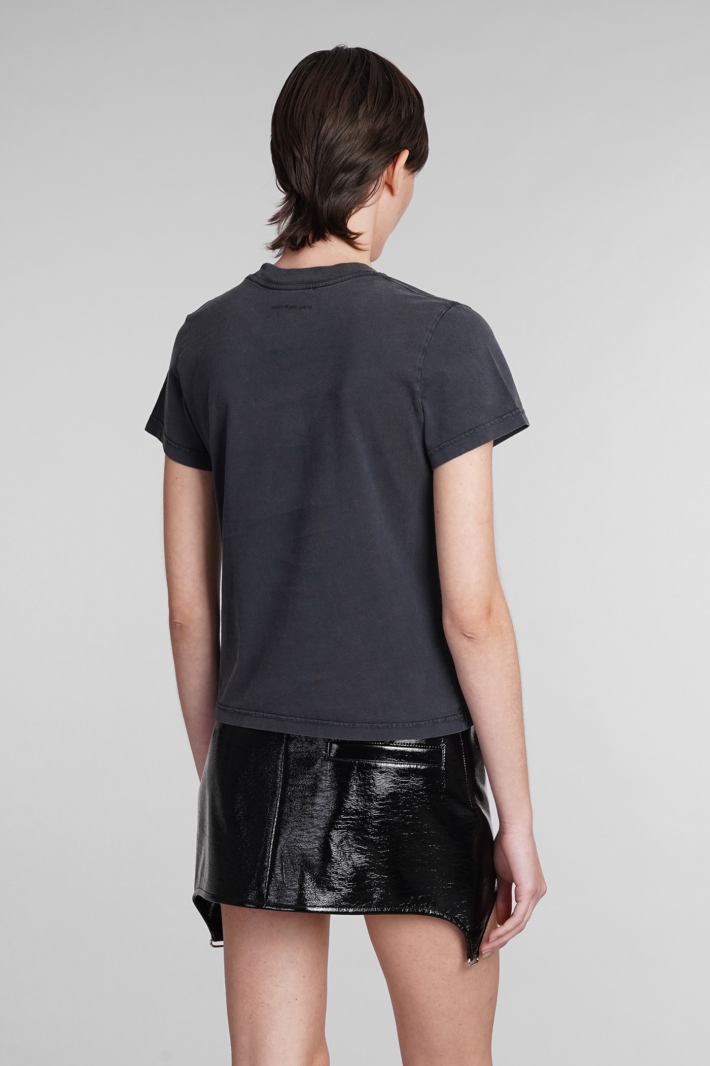 Shop Courrèges Ac Straight Stonewashed T-shirt In Grey