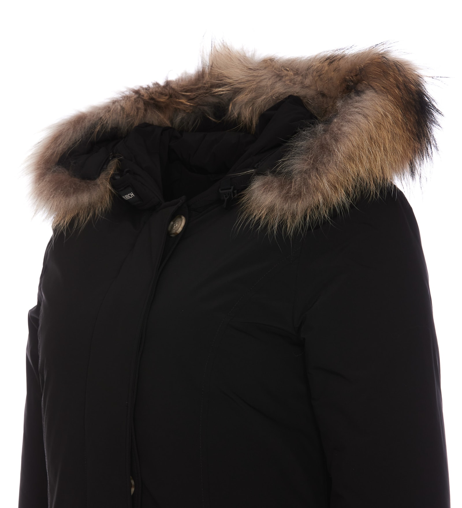 Woolrich Luxury Artic Racoon Parka In Black