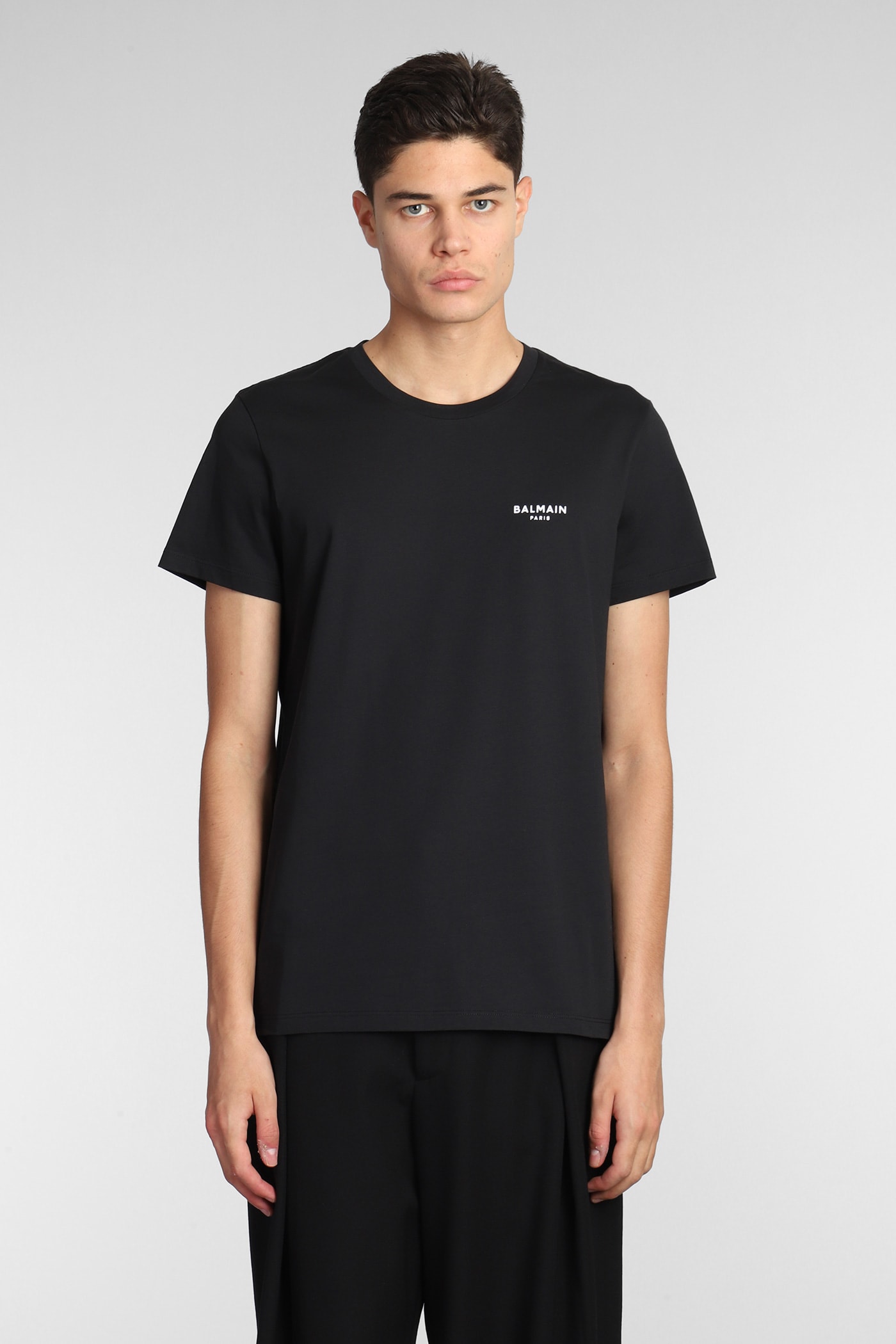 Shop Balmain T-shirt In Black Cotton