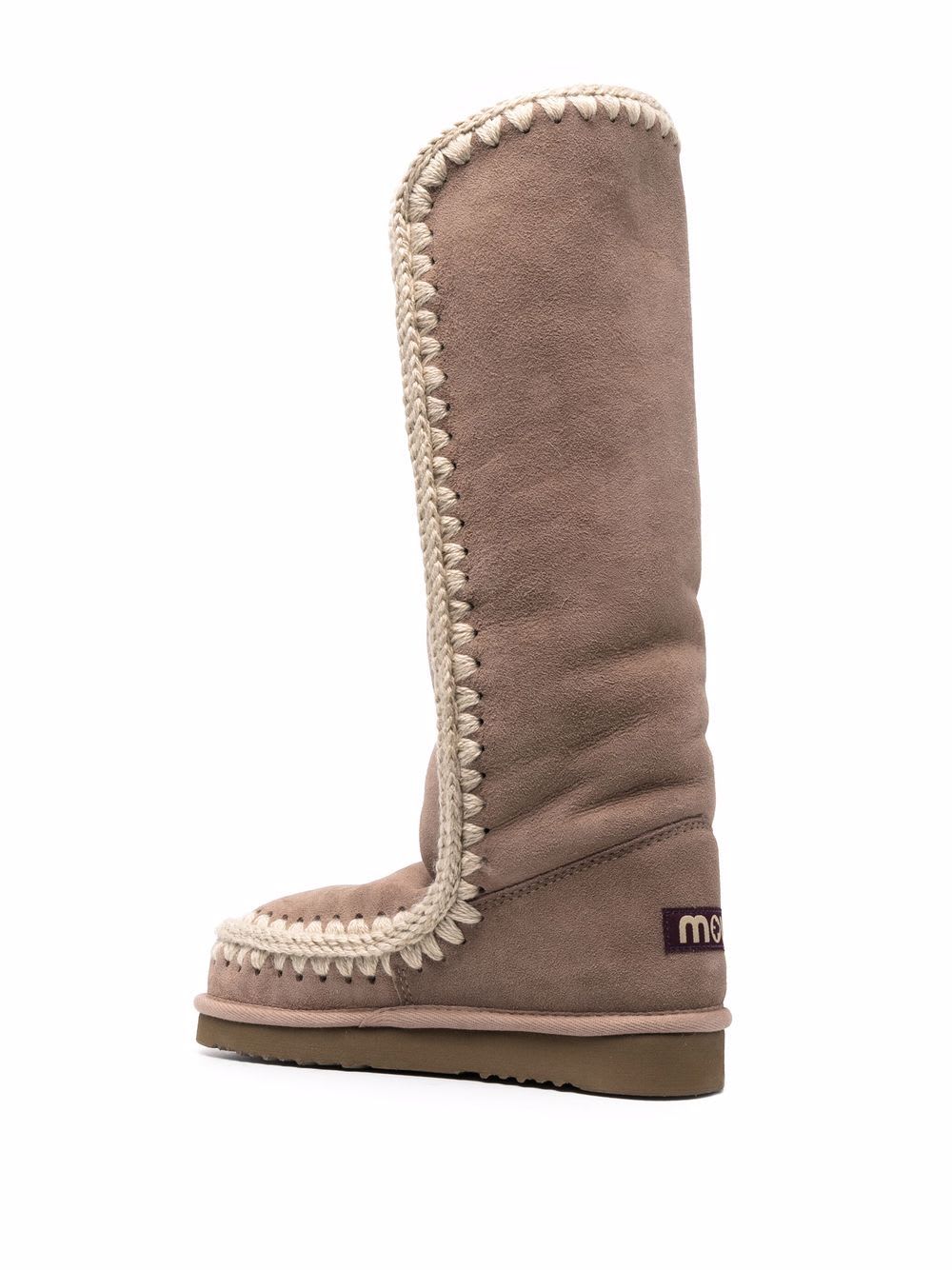 Mou Eskimo 40 Low Heels Boots In Taupe Suede In Taupe