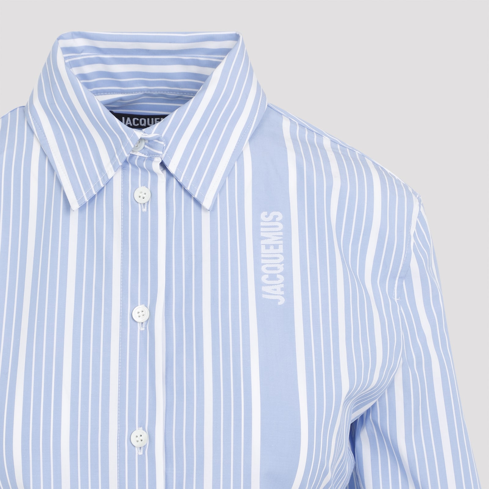 Jacquemus Striped Shirt With Cut-out In Ev Jacquard Business Big Log