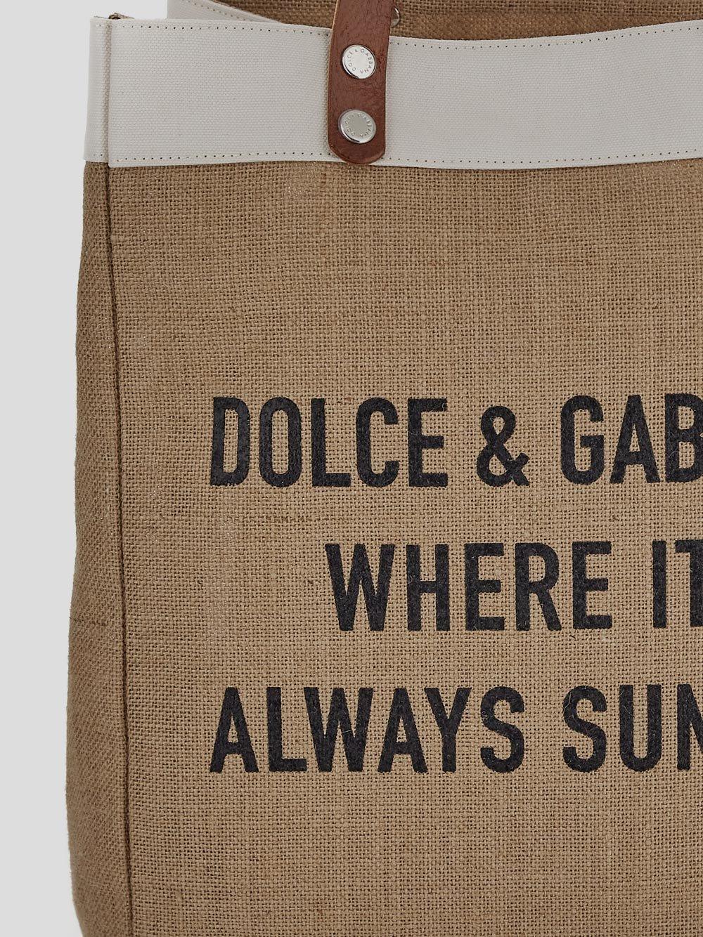 Shop Dolce & Gabbana Logo-printed Open Top Tote Bag In Neutrals