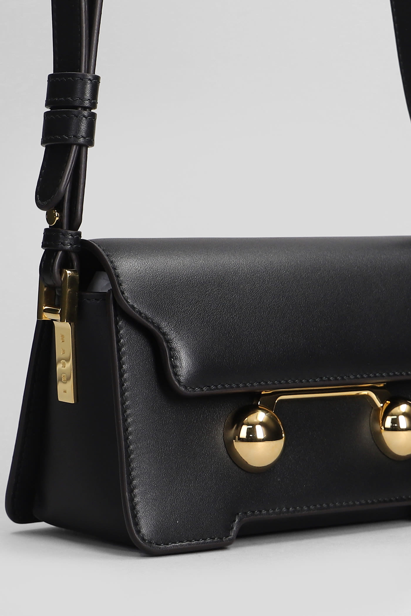 Shop Marni Trunkaroo Shoulder Bag In Black Leather