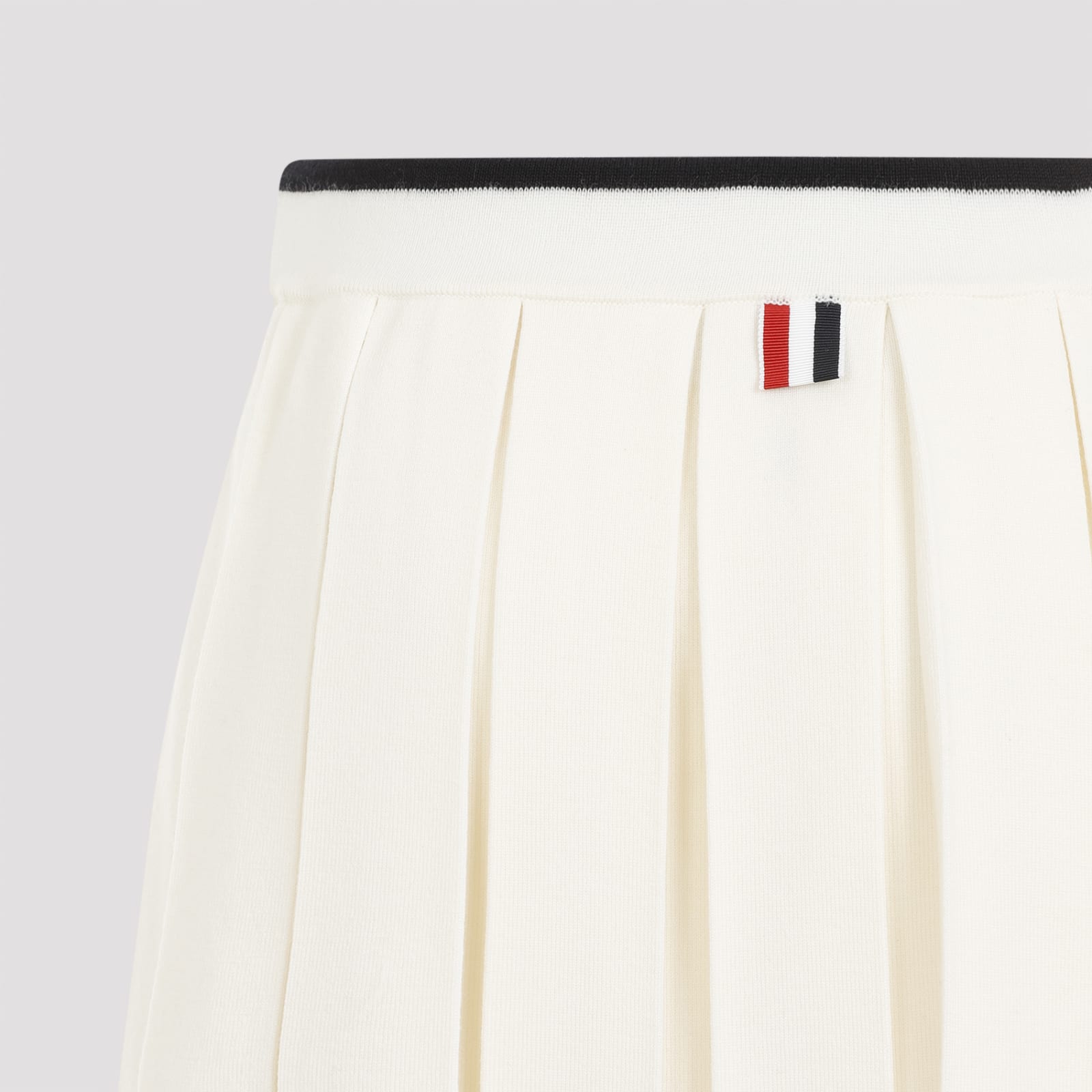 Shop Thom Browne Full Needle Stitch Mini Pleated Skirt In White