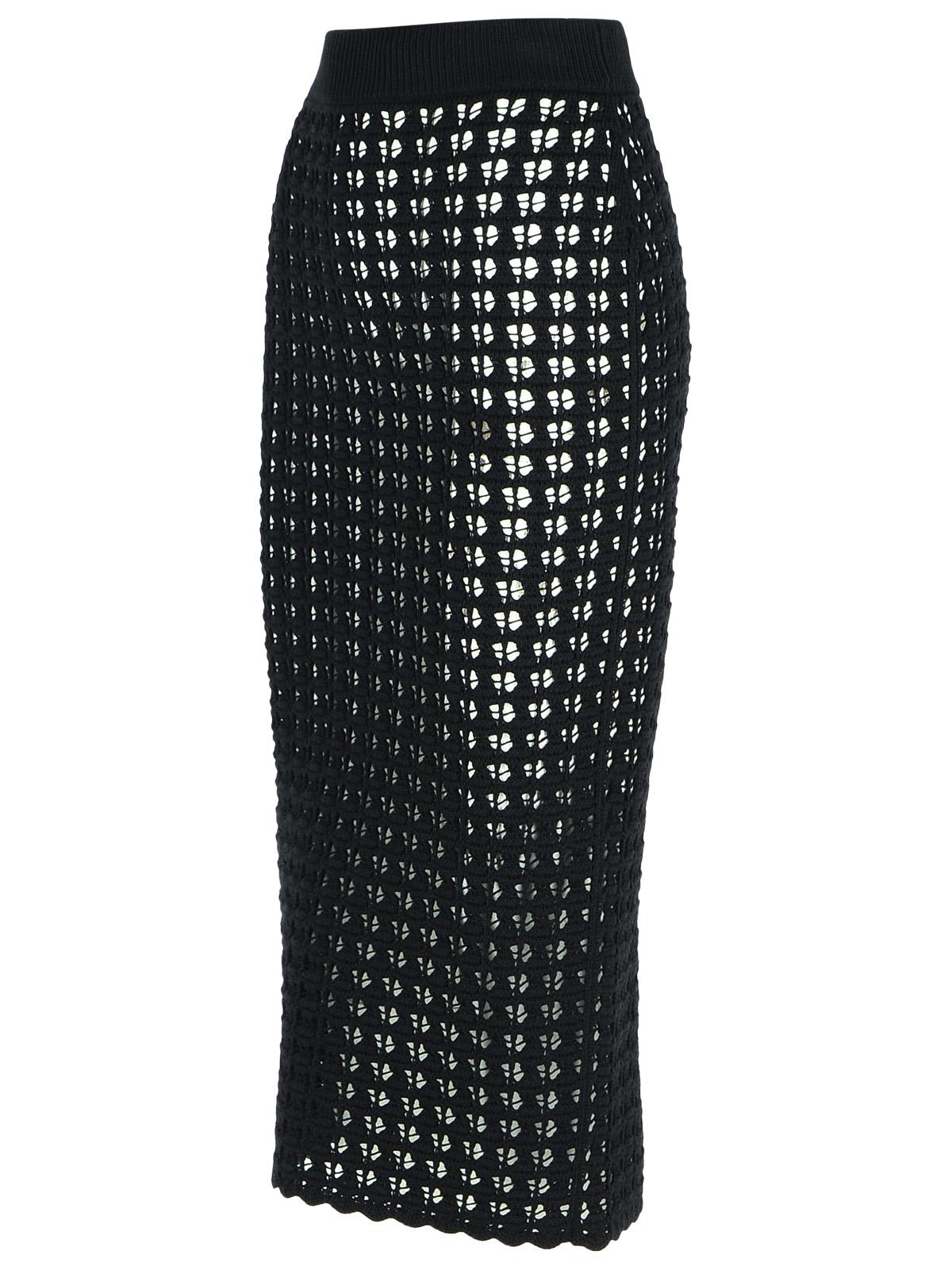 Dolce & Gabbana Black Virgin Wool Skirt In Nero