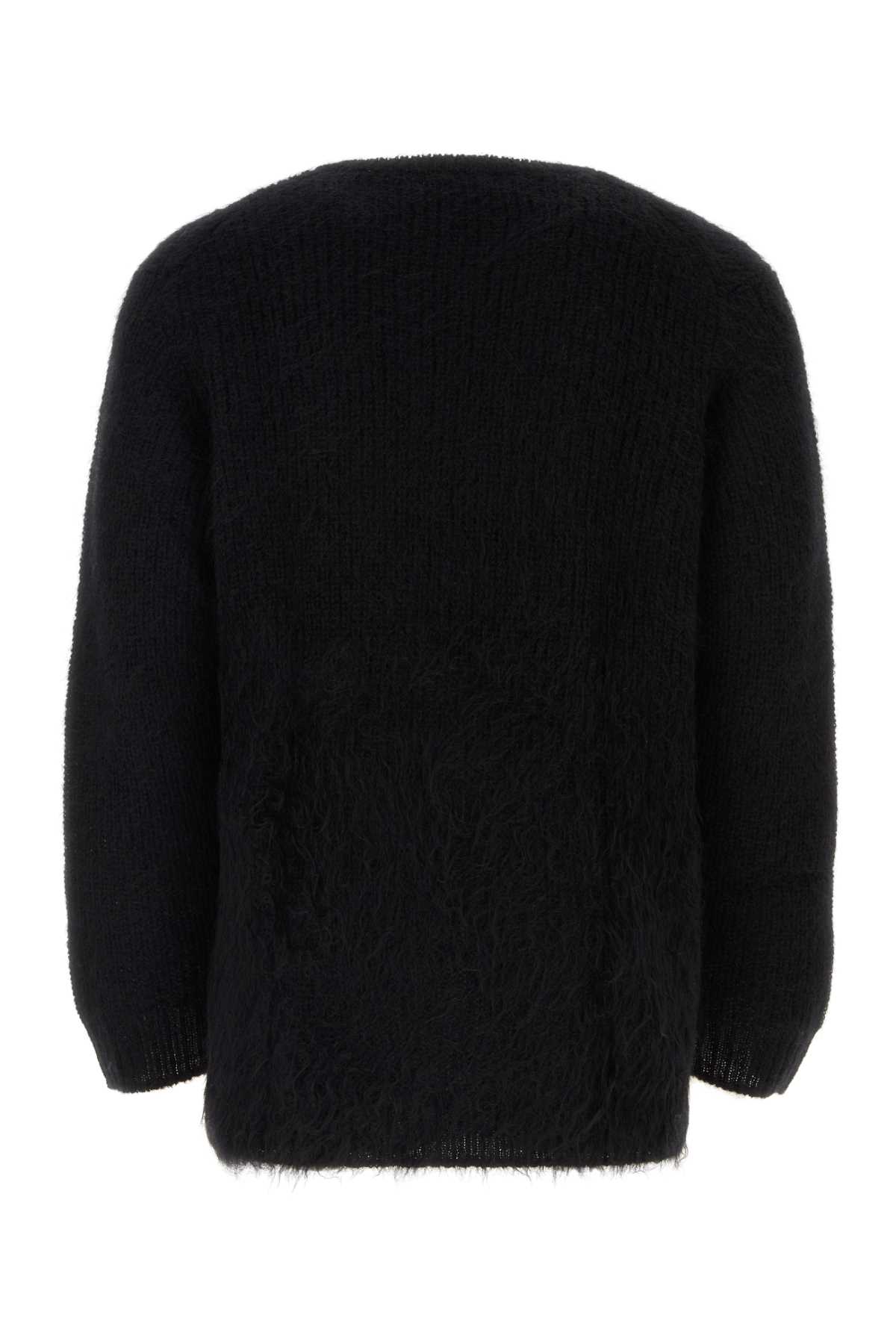 Shop Yohji Yamamoto Black Mohair Blend Oversize Sweater