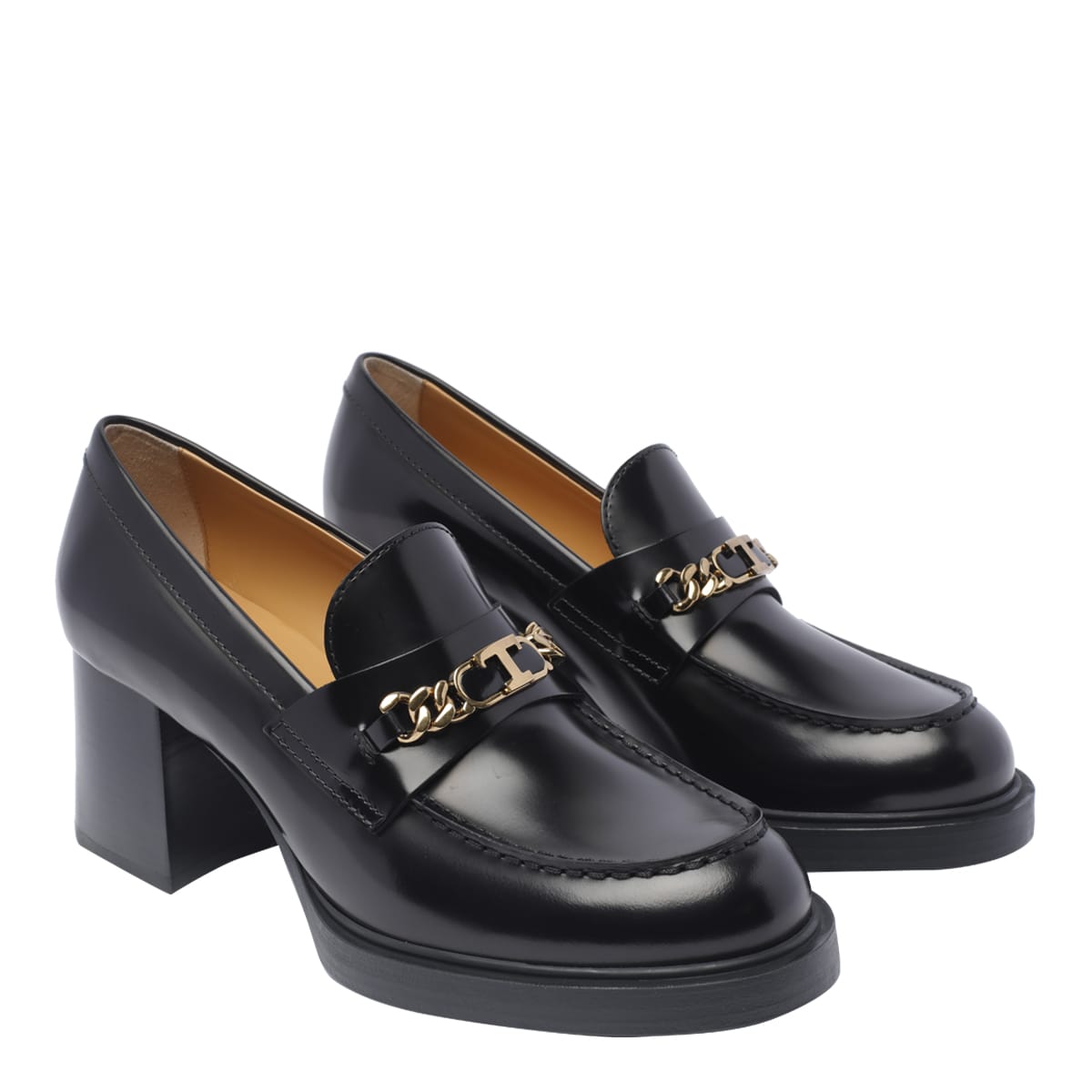 Shop Tod's Leather Pump Loafers In Black