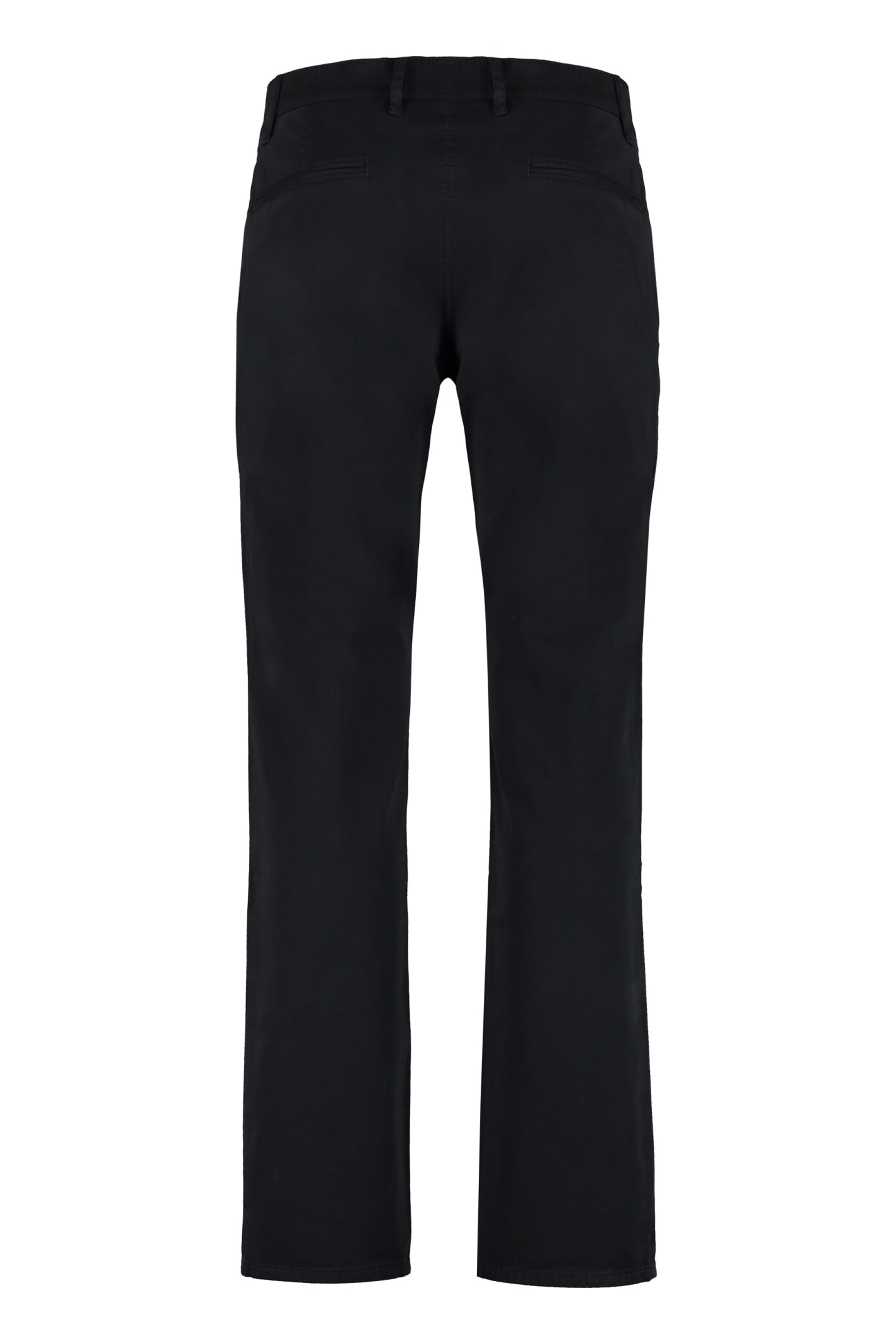 Shop Hugo Boss Cotton Chino Trousers In Black