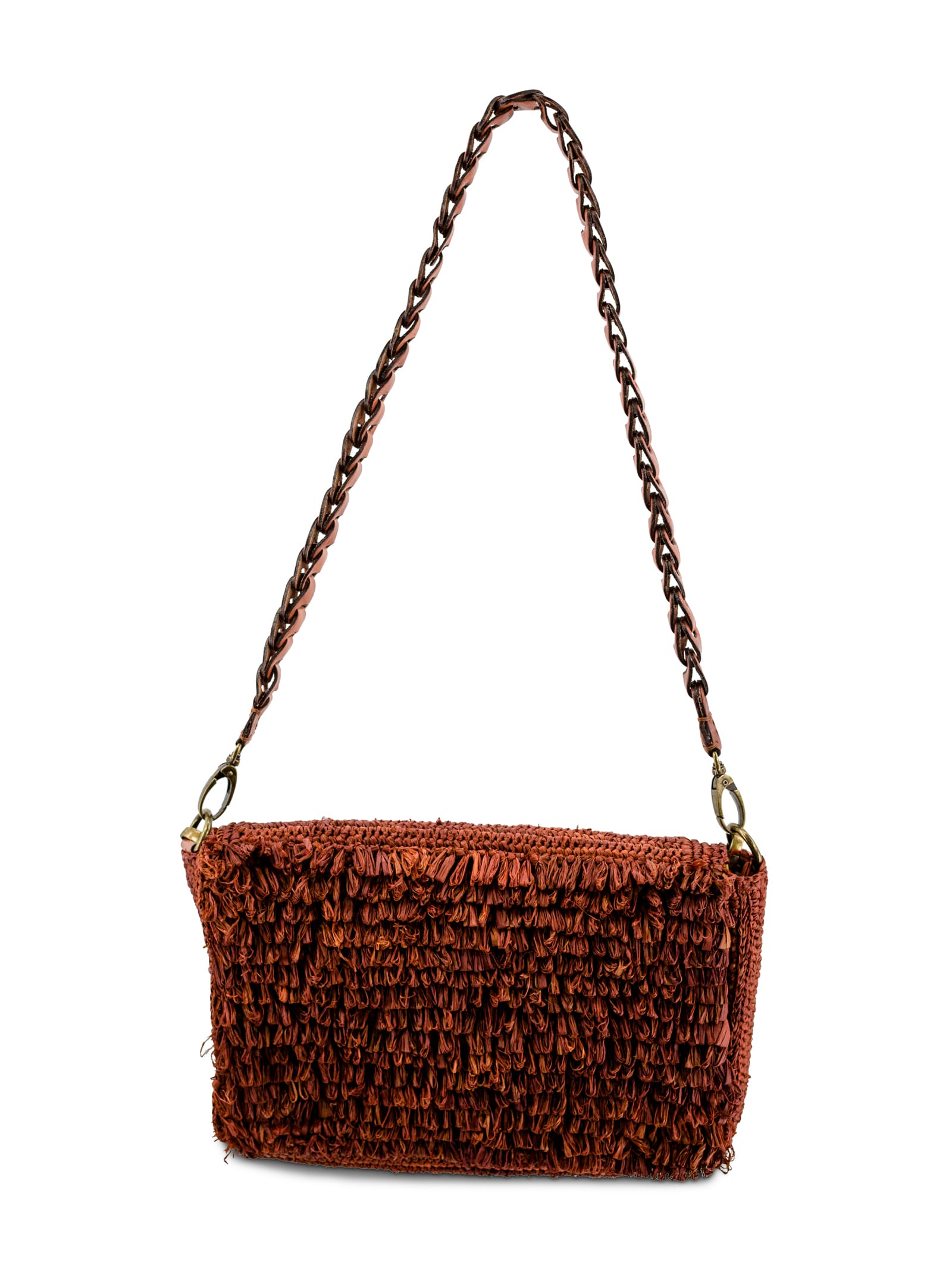 Shop Ibeliv Hafa Raffia Shoulder Bag In Brown