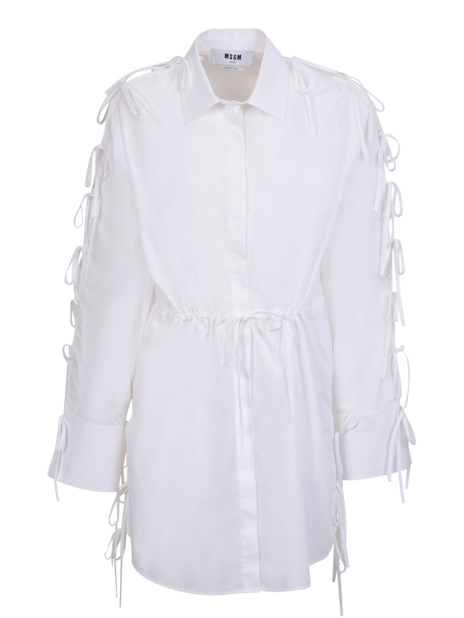 Shop Msgm White Shirt Dress