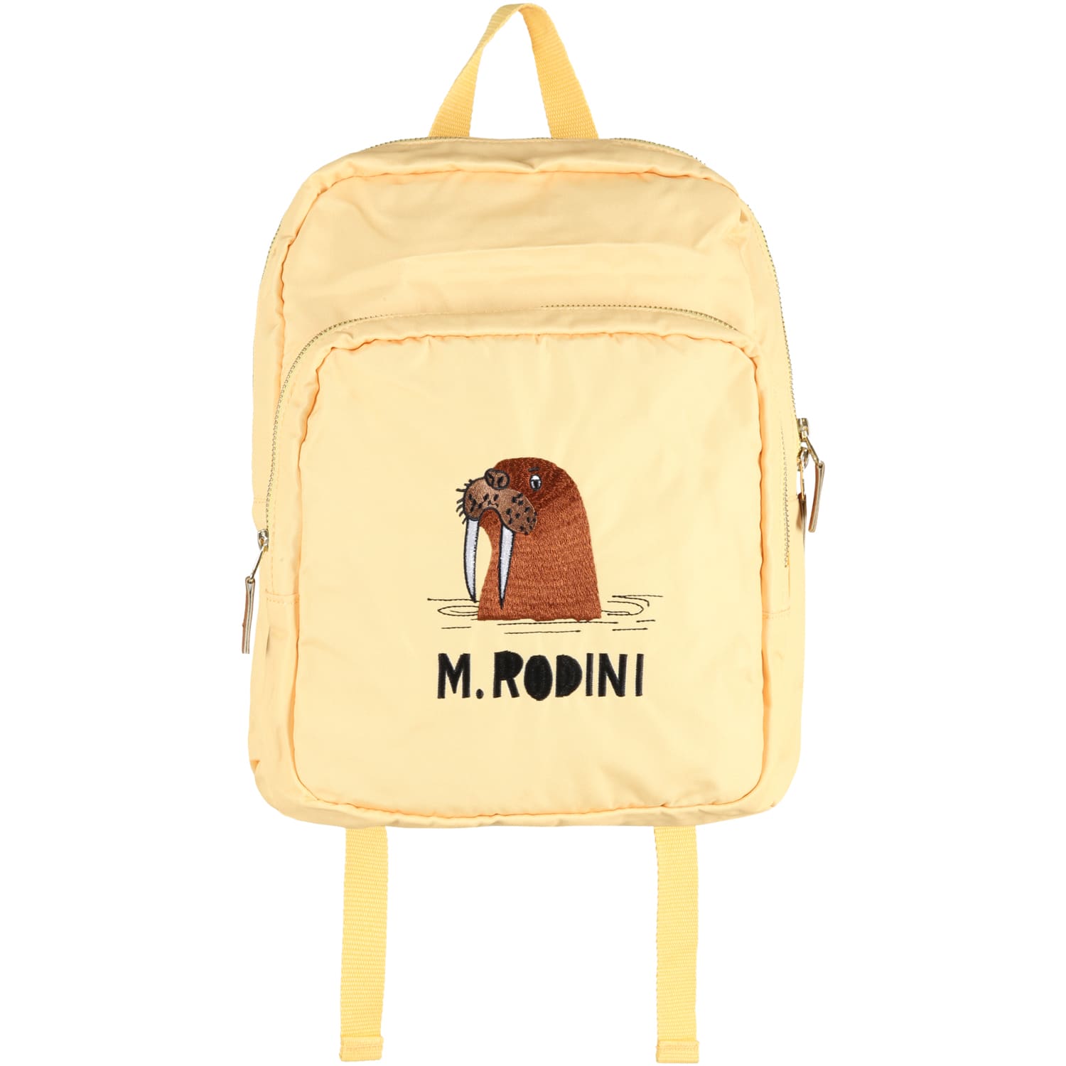 Mini Rodini Yellow Backpack For Kids With Walrus