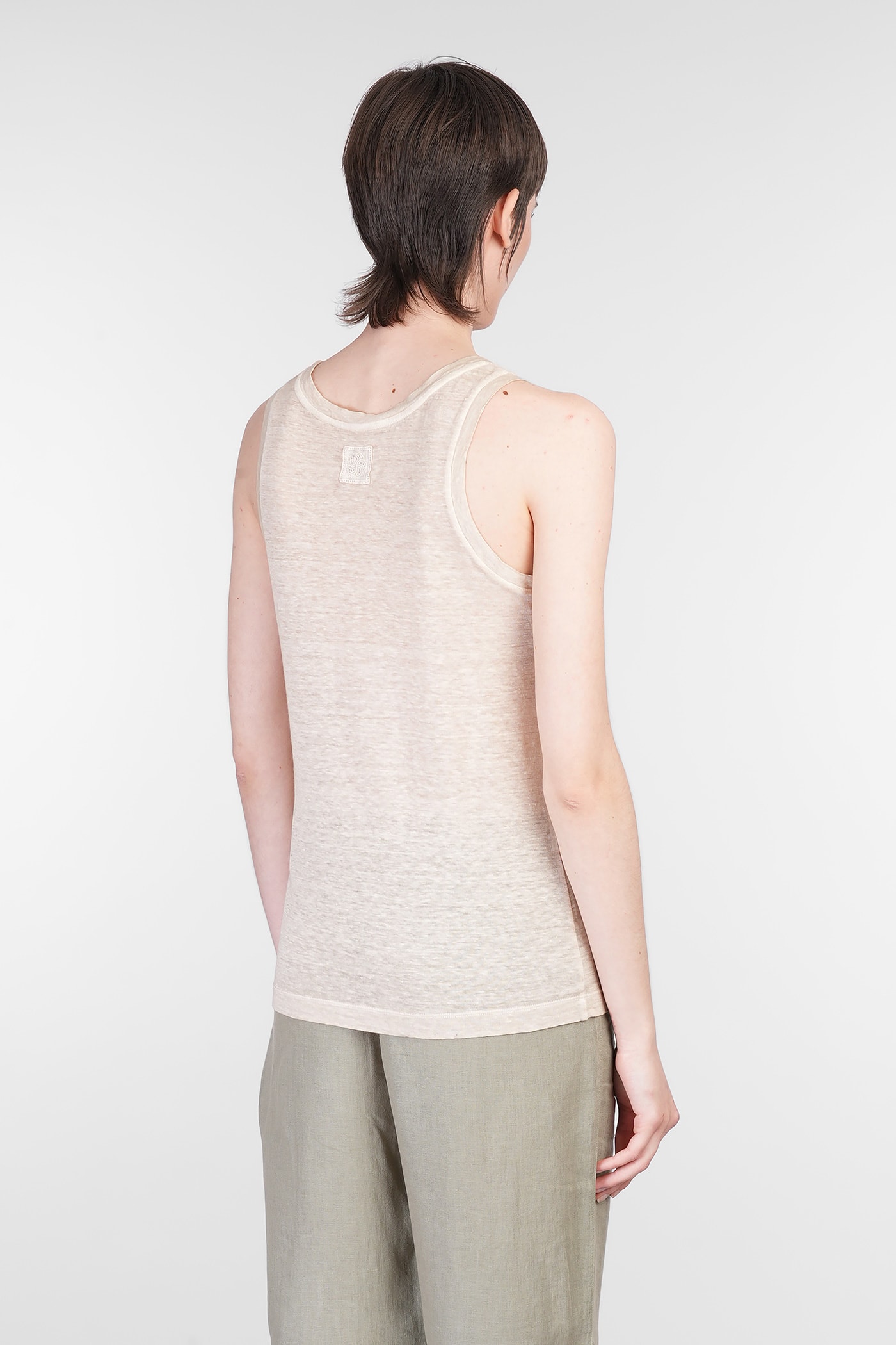 120% LINO TANK TOP IN BEIGE LINEN
