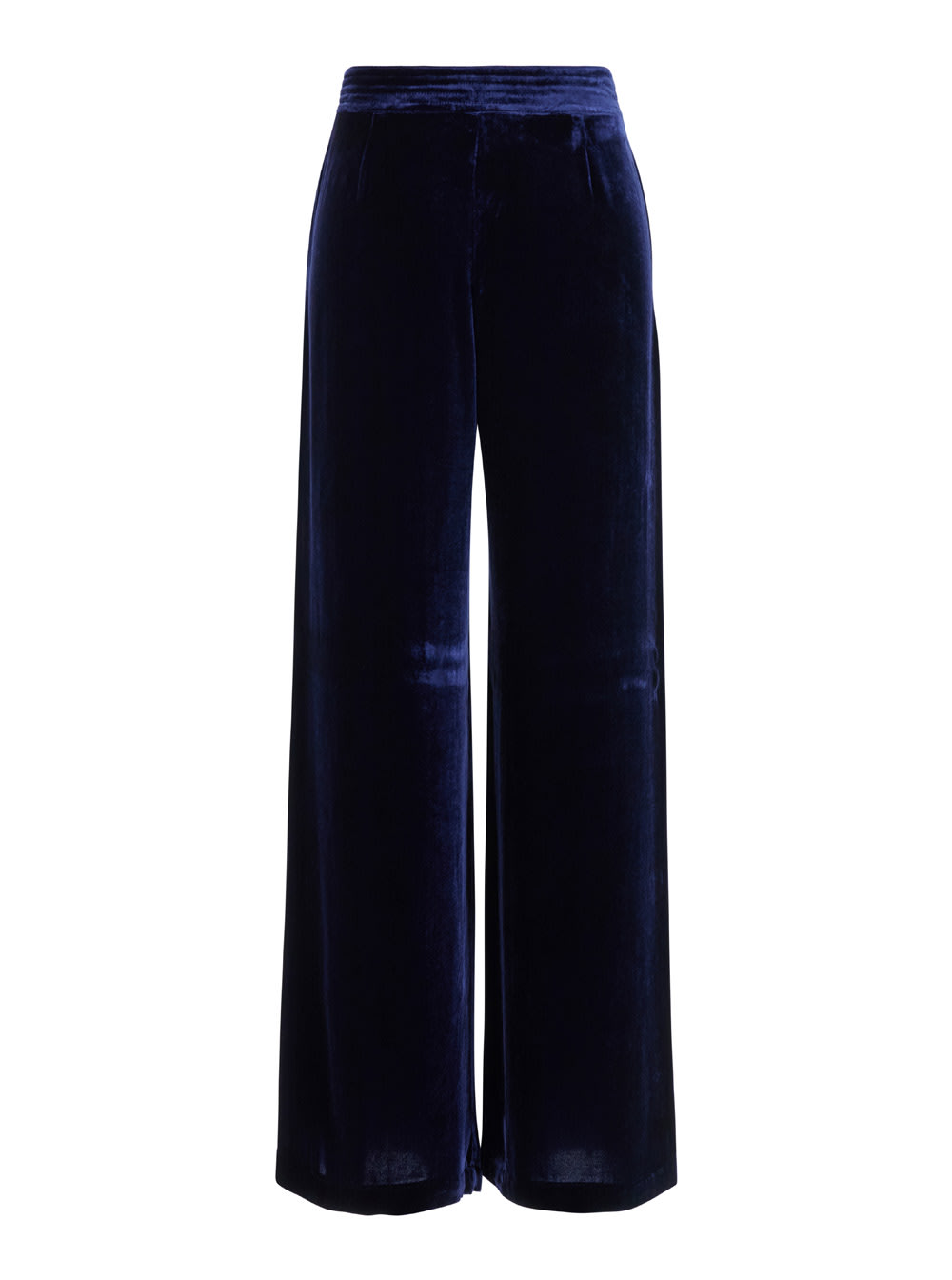 Shop Momoní Pascal Blue Pants With Pences In Viscose Blend Woman