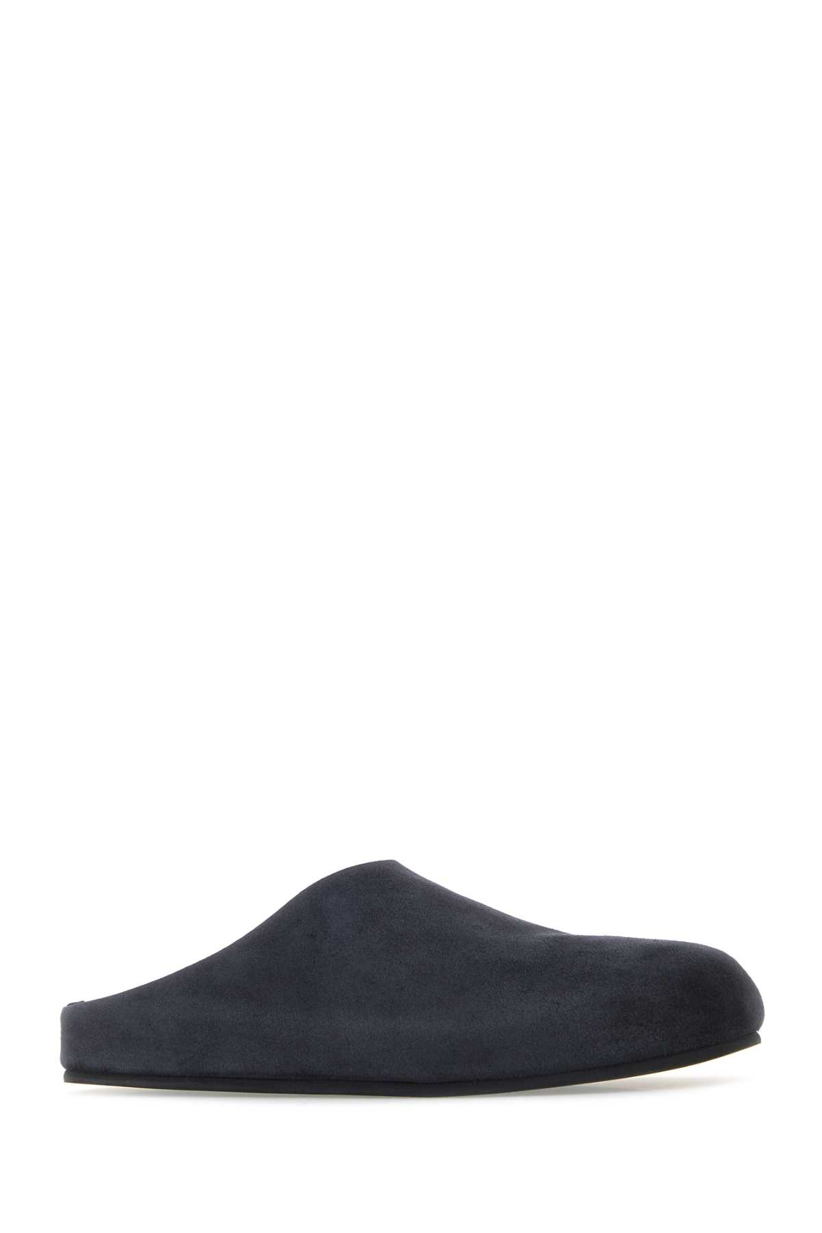 THE ROW MIDNIGHT BLUE SUEDE HUGO SLIPPERS