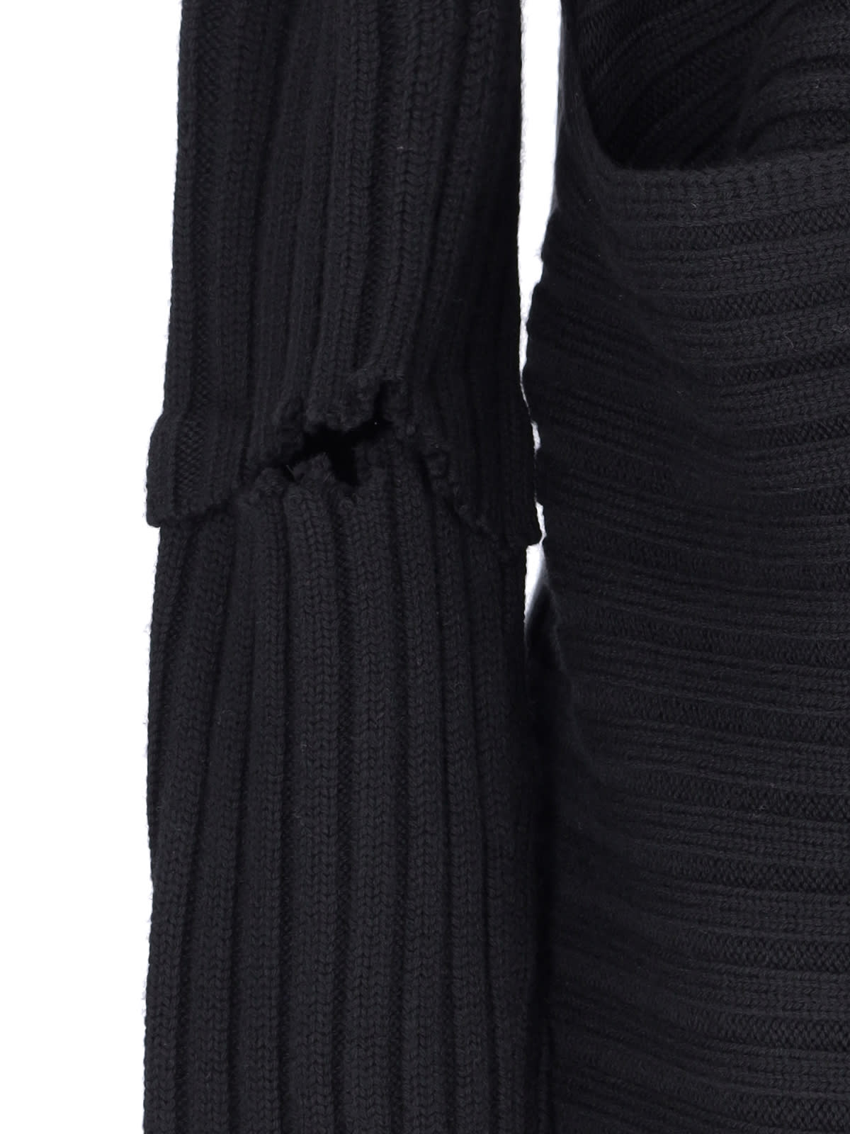 Shop Helmut Lang Destroyed Sweater In Black