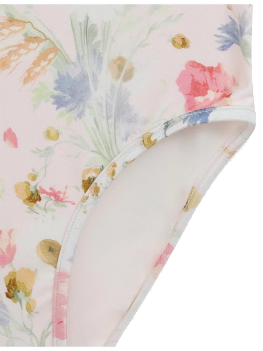 Zimmermann Lucky Kids Frill Swimsuit In White