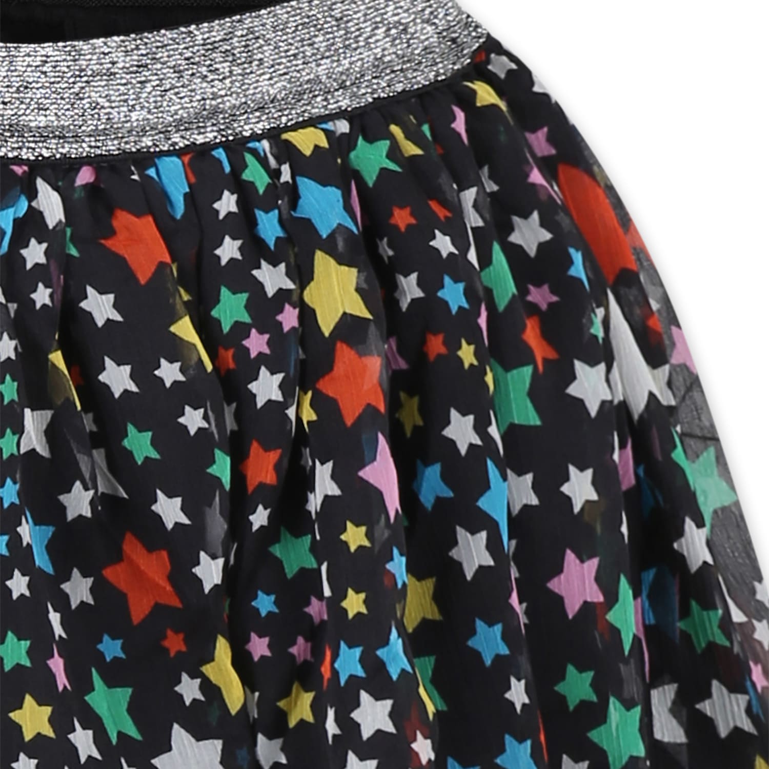 Stella Mccartney Black Skirt For Girl With Stars In Black