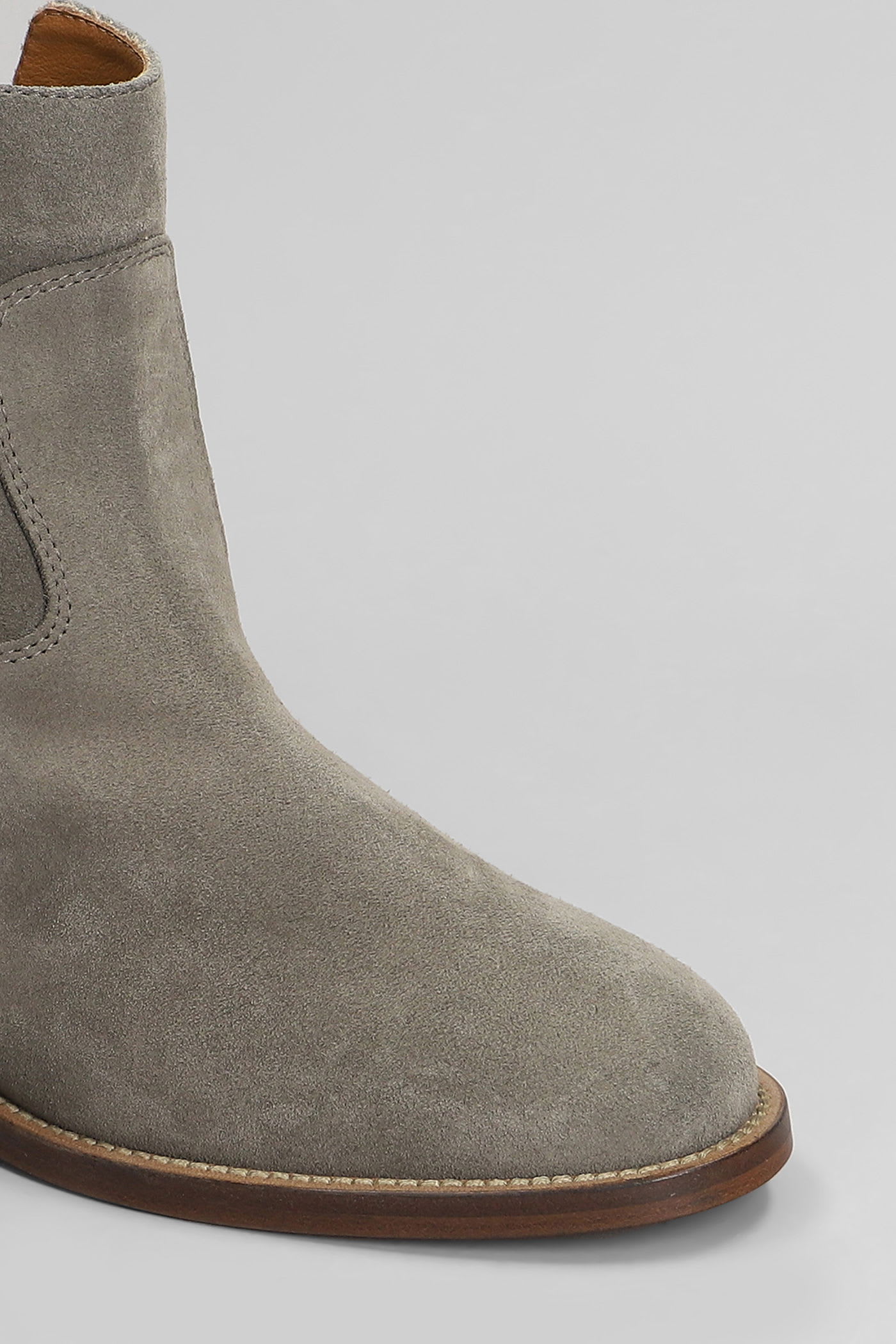 Via Roma 15 Ankle Boots Inside Wedge In Grey Suede In Gray