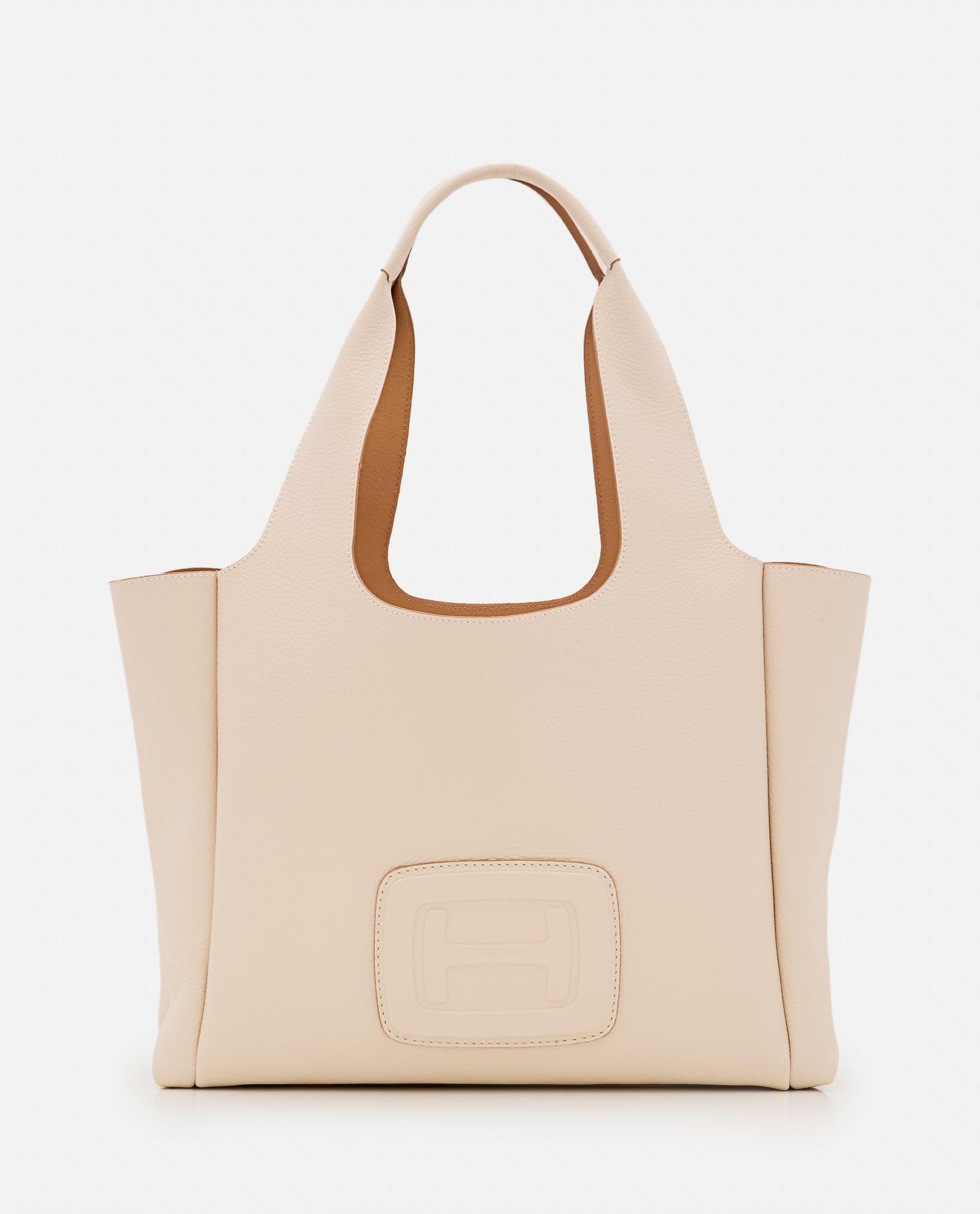 Medium H Embossed Leather Shopping Bag