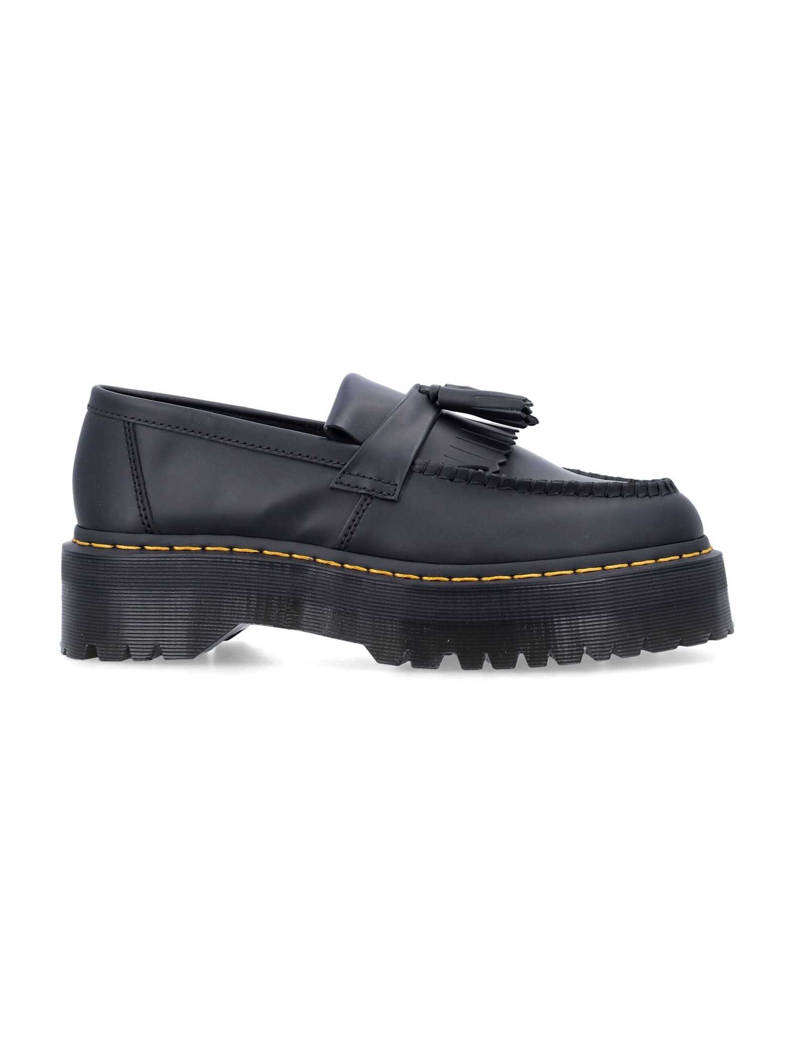 Shop Dr. Martens' Adrian Quad Platform Tassle Loafers In Black