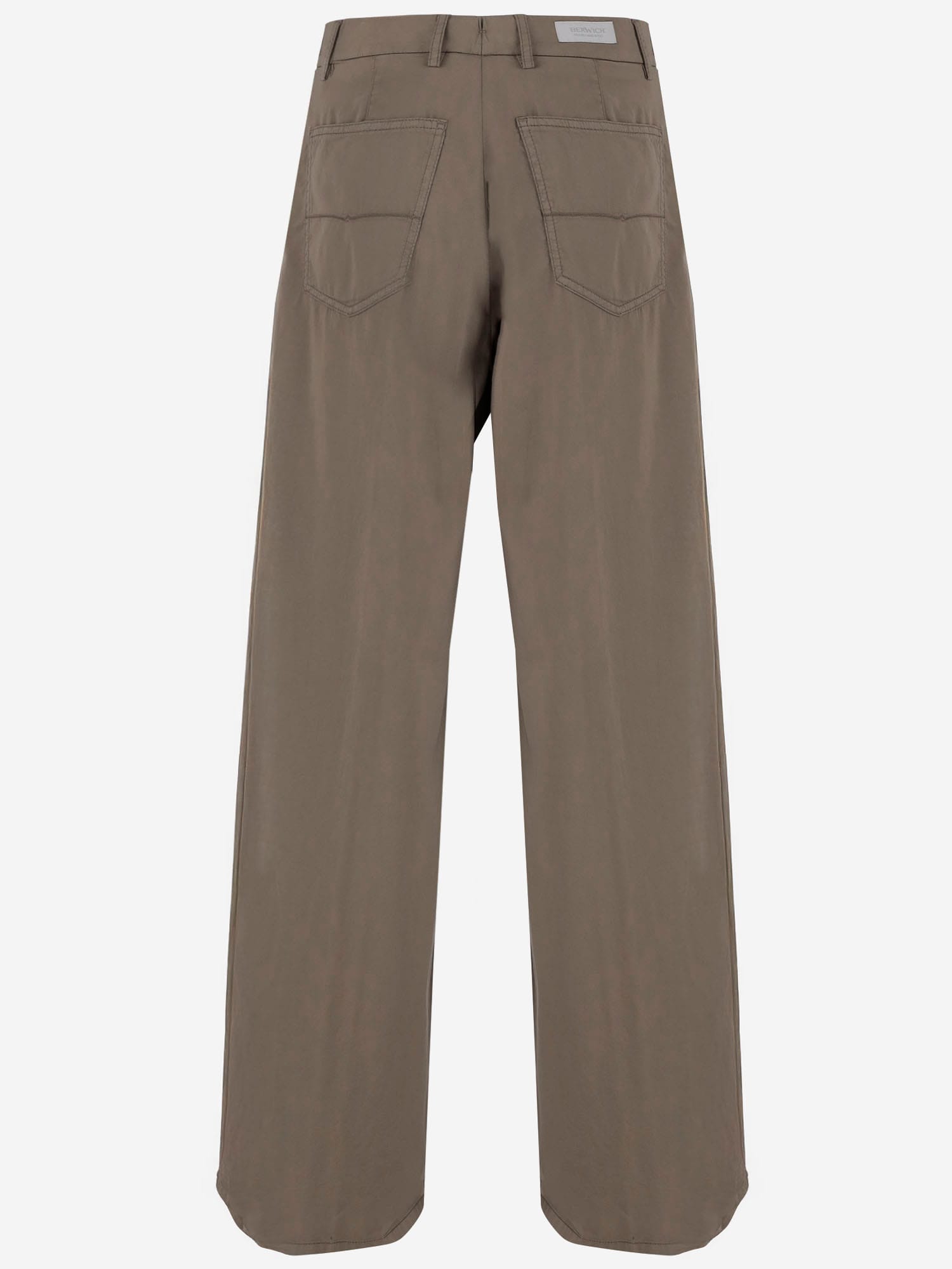 Shop Berwich Stretch Cotton Silk Pants In Brown