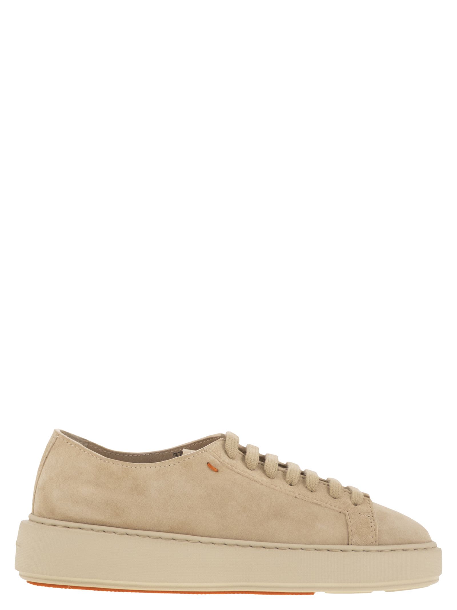 Santoni Suede Sneakers In Neutral