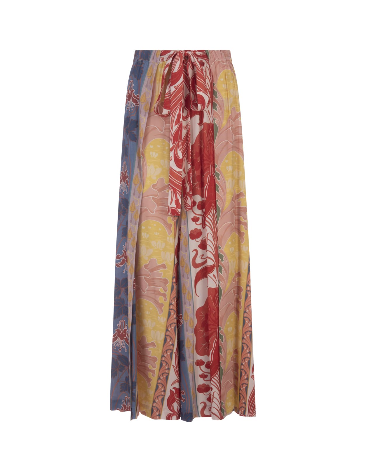 Shop Etro Summer Print Wide Leg Pants In Multicolour