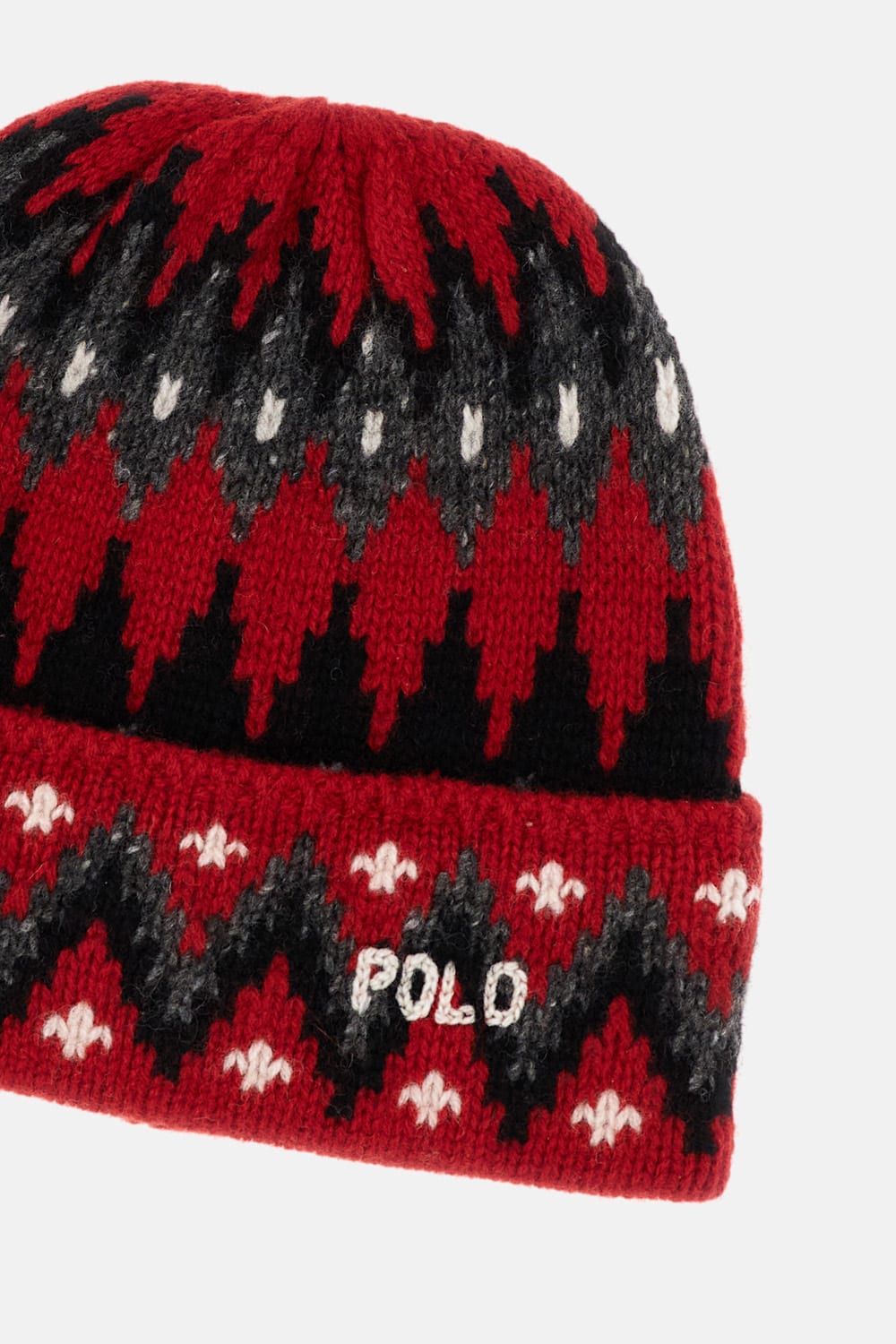 Polo Ralph Lauren Patterned-intarsia Beanie Hat In Red