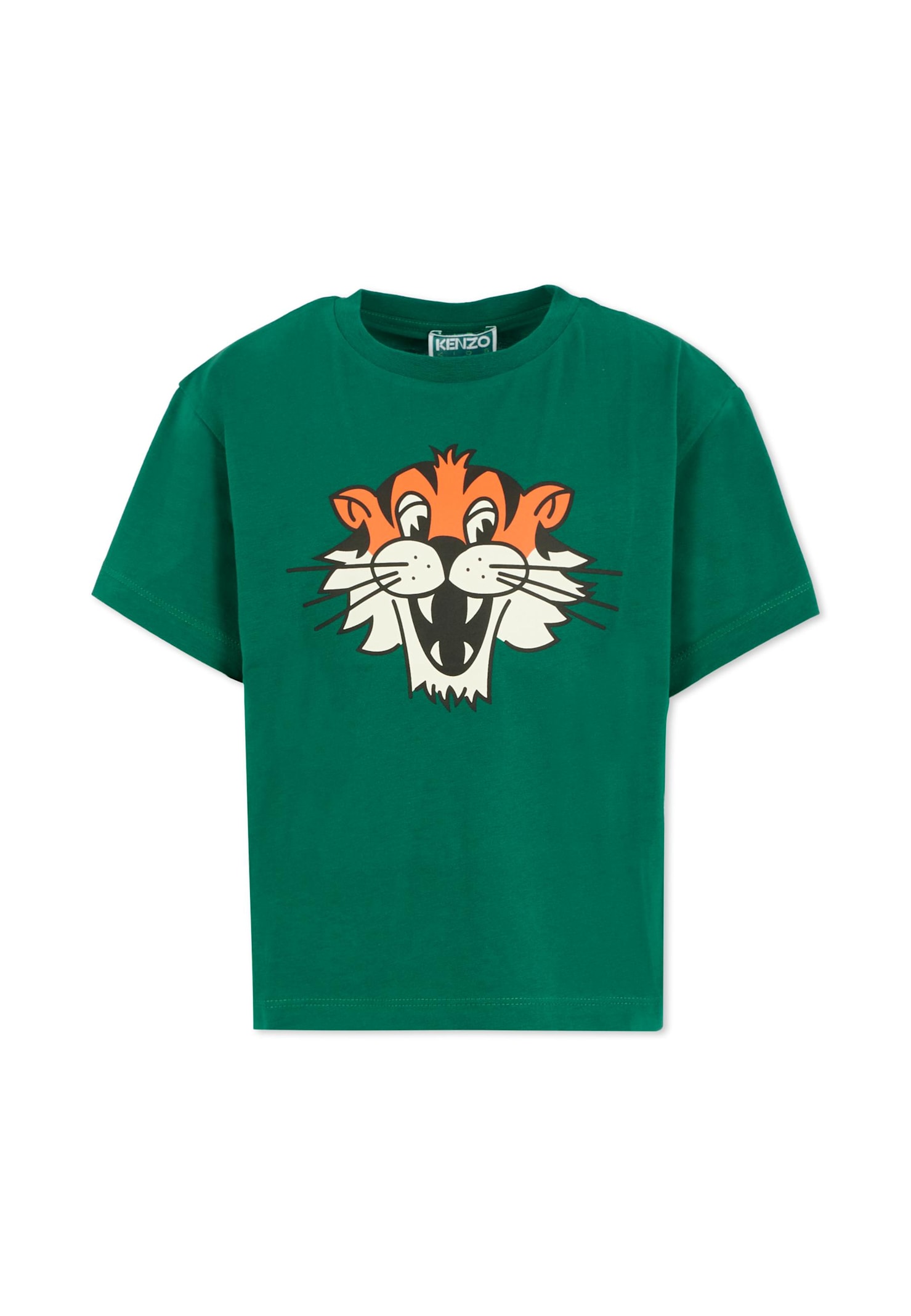 Kenzo Tiger-graphic T-shirt In Green