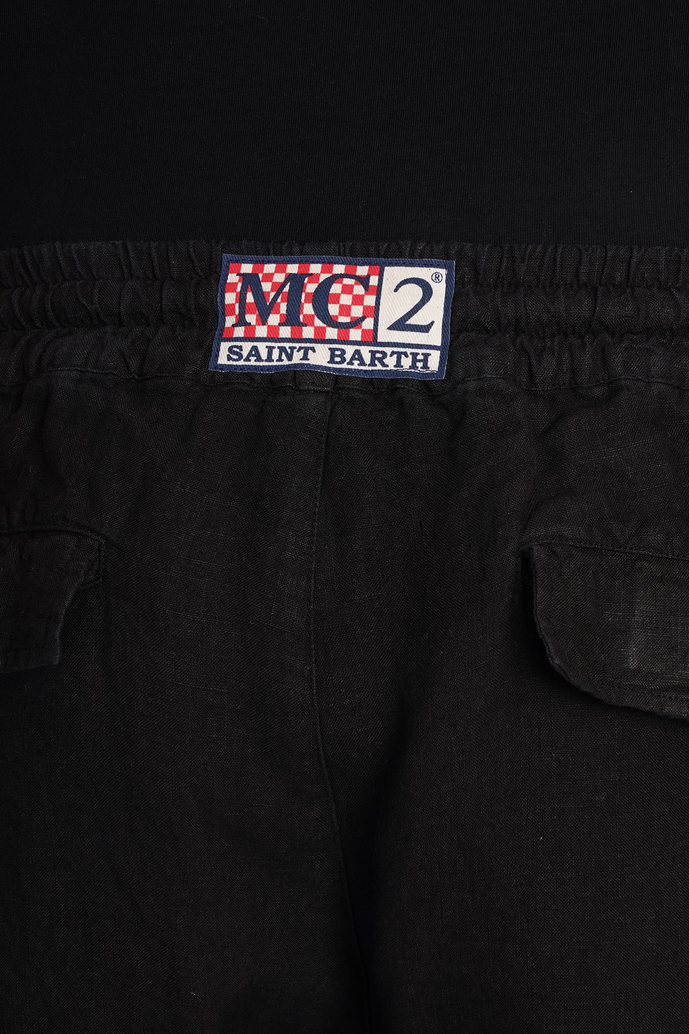 Shop Mc2 Saint Barth Calais Pants In Black Linen