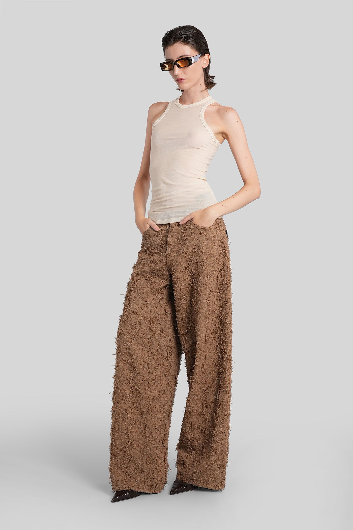 Haikure Eve Tank Top In Beige Wool In Multi