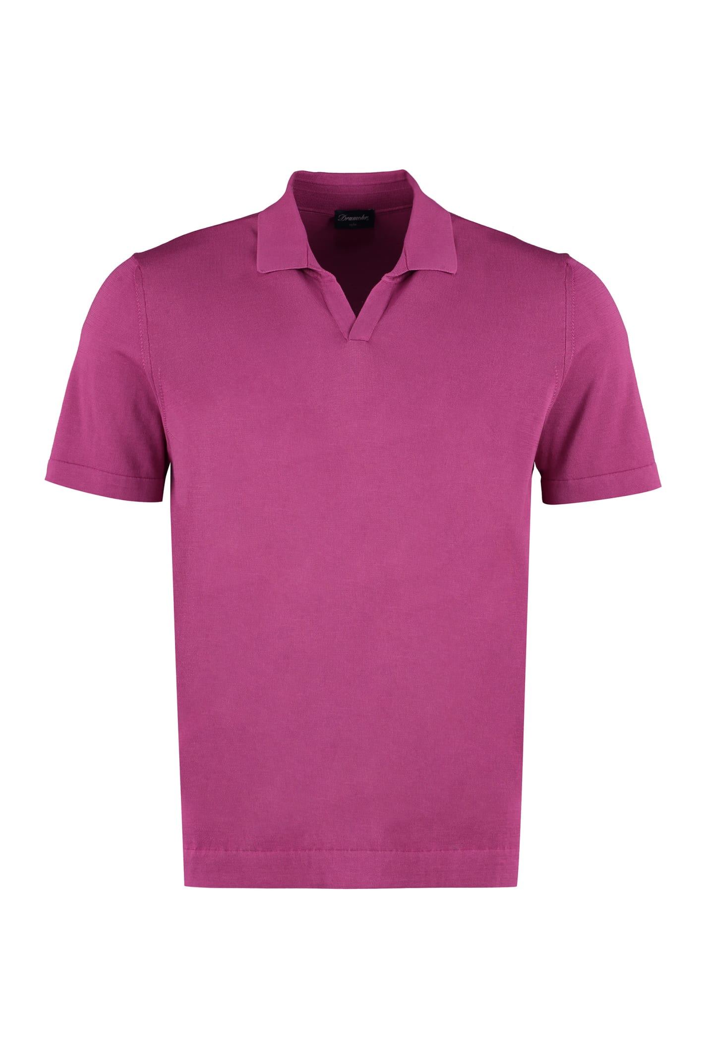 Shop Drumohr Cotton Polo Shirt In Fuchsia