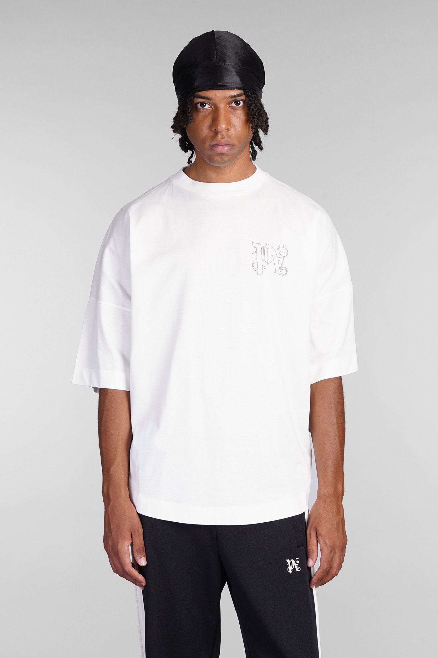 Shop Palm Angels T-shirt In White Cotton