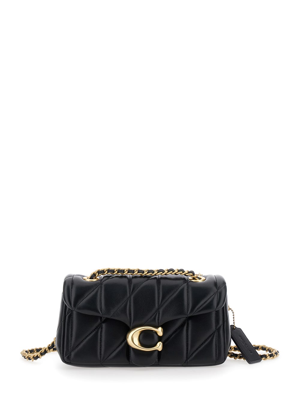 Coach Quilted Tabby Shoulder Bag 20 With Chain In Black