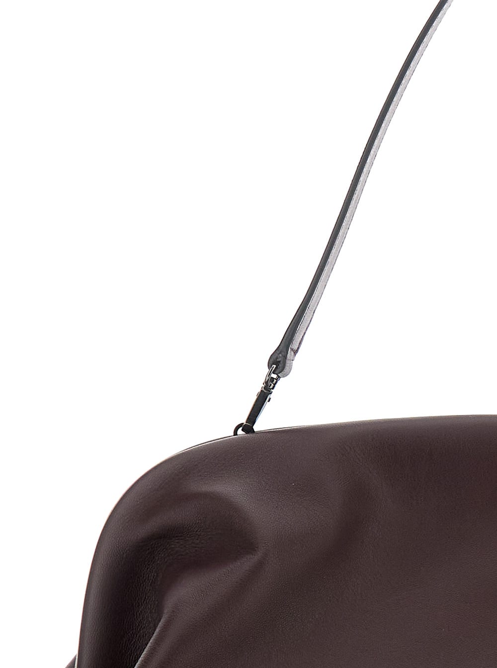 Alberta Ferretti Women Brown Handbag With Removable Handle And Clasp Closure In Leather Woman In Brown
