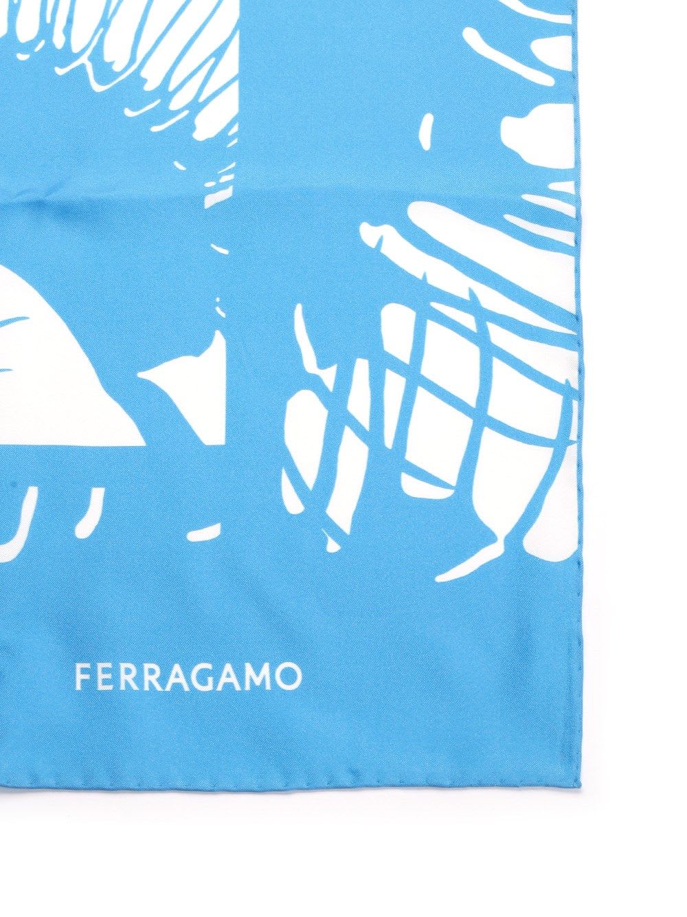 Shop Ferragamo Venus Silk Scarf In Light Blue