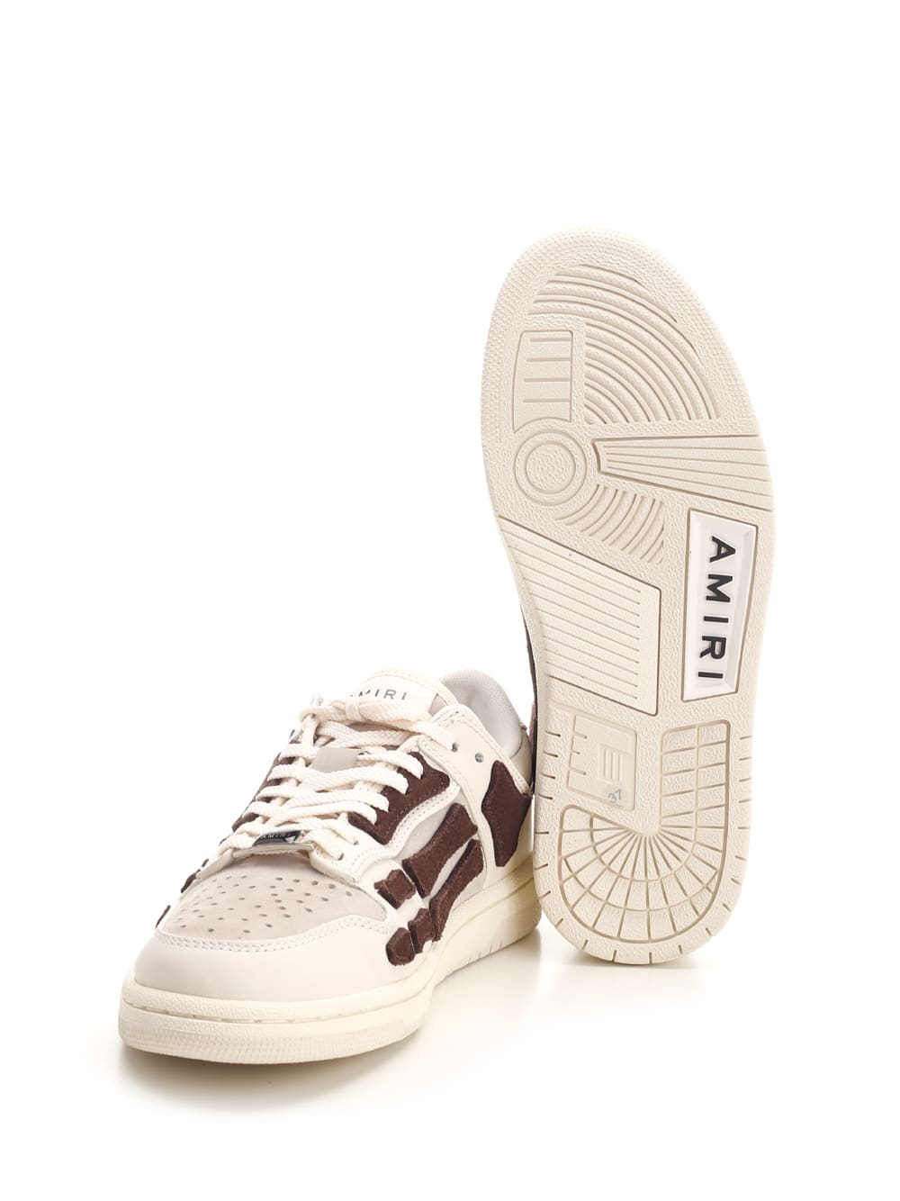 Shop Amiri Skel Low Top Sneakers In Neutrals/brown