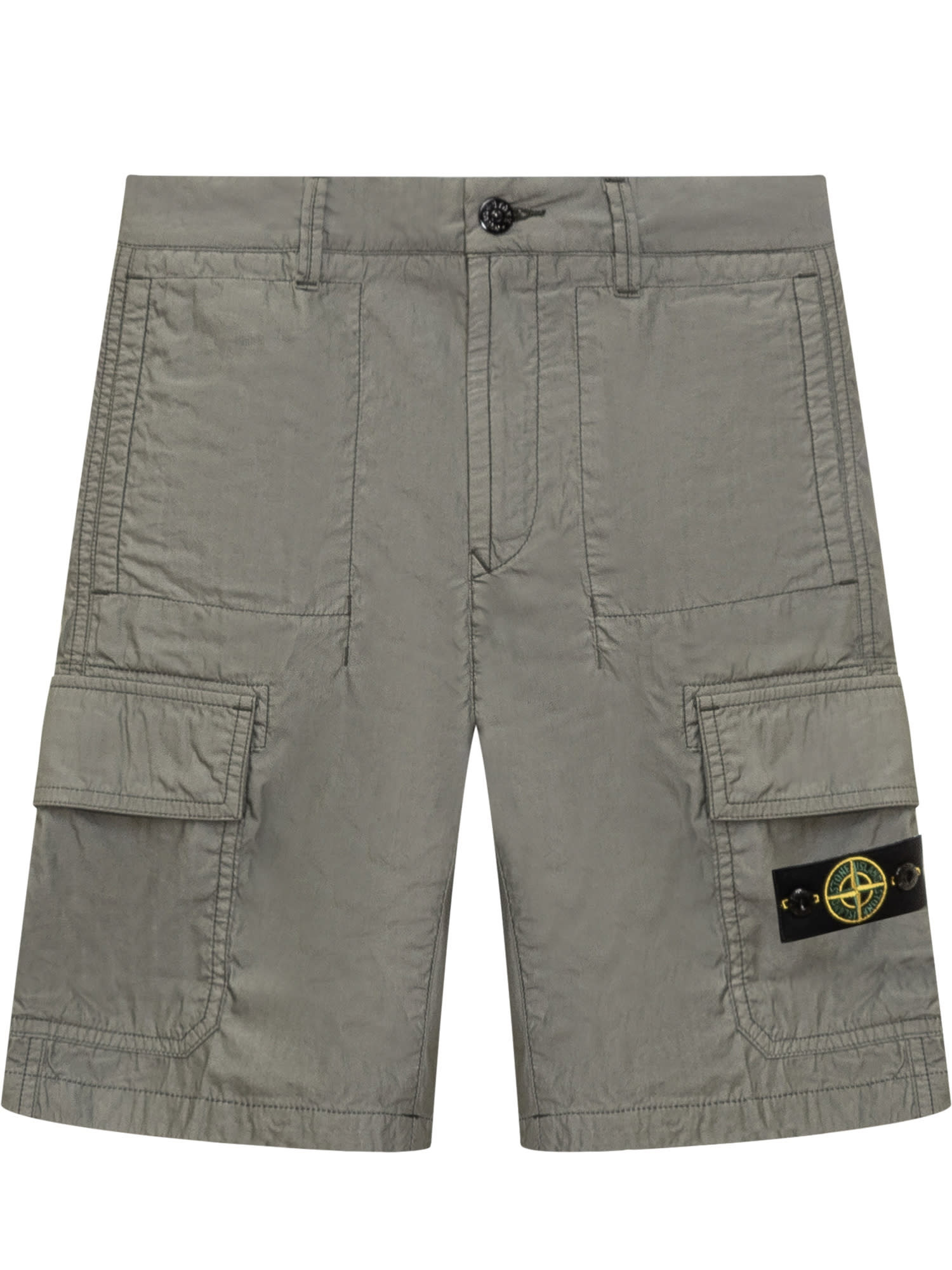 Shop Stone Island Junior Shorts Loose Badge In Olive