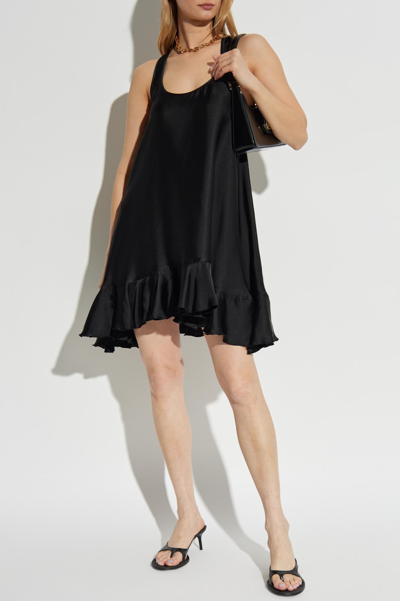 Anine Bing Lilith Silk-blend Mini Dress In Black