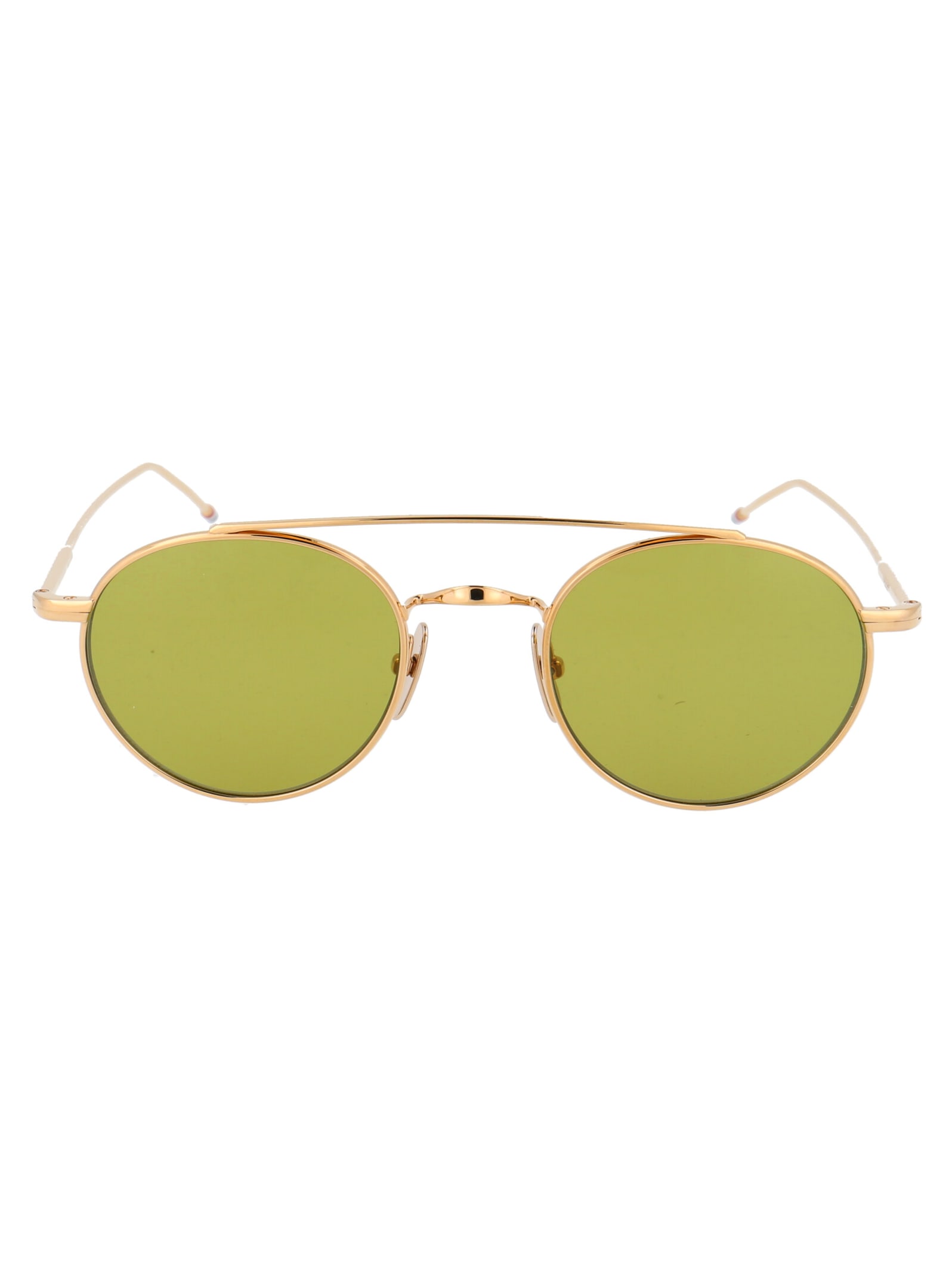 Thom Browne Tb-101 Sunglasses In Shiny 12k Gold W/ Dirty Yellow - Ar