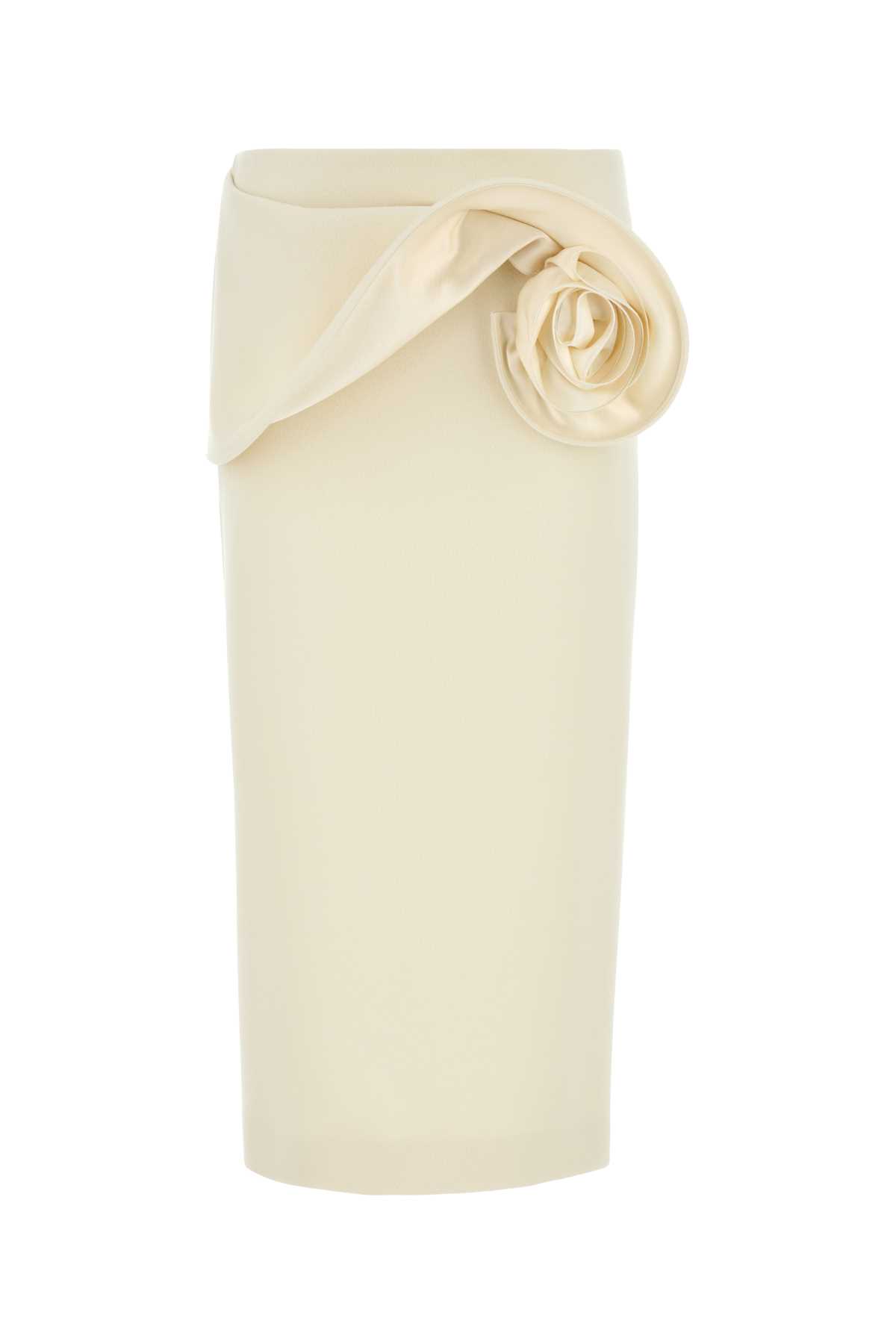 Magda Butrym Ivory Stretch Polyester Skirt In Cream