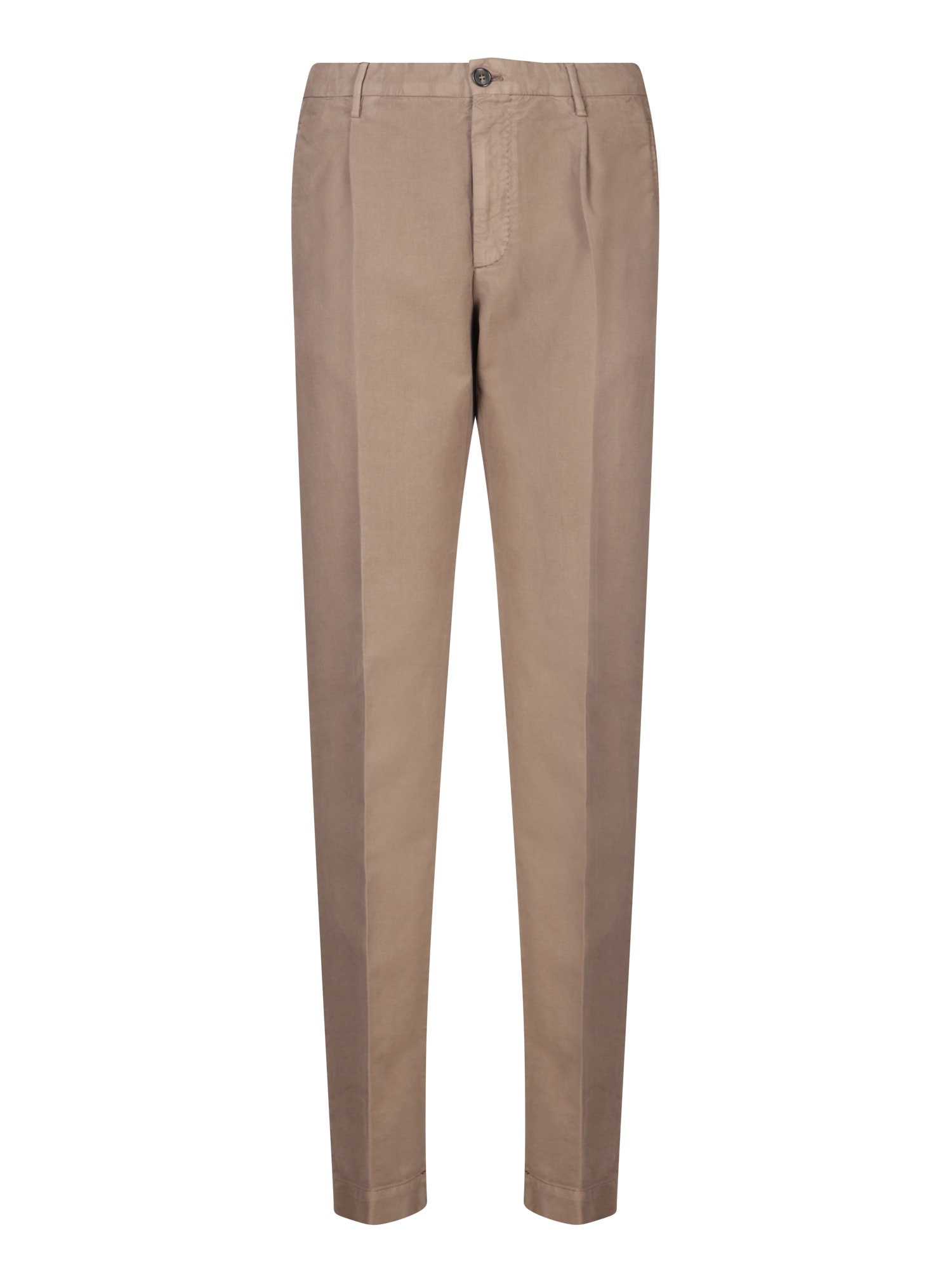 INCOTEX TAPERED COTTON PANTS IN BEIGE 