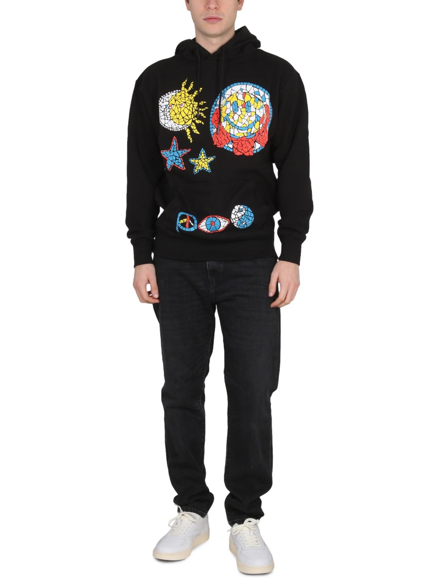 Market Hand Drawn Varsity Sweatshirt Unisex In Black
