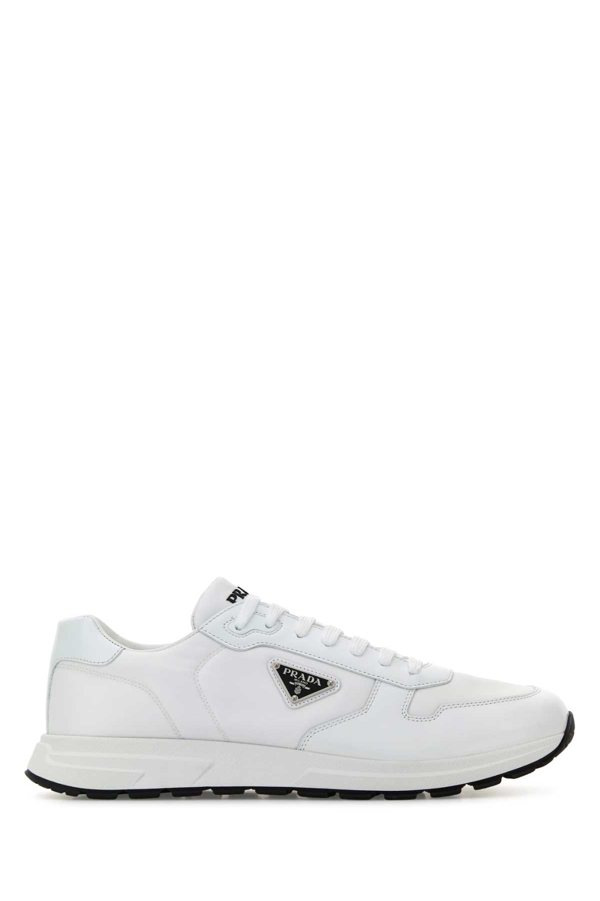 Prada White Nylon And Leather Prax 2.0 Sneakers In Multi