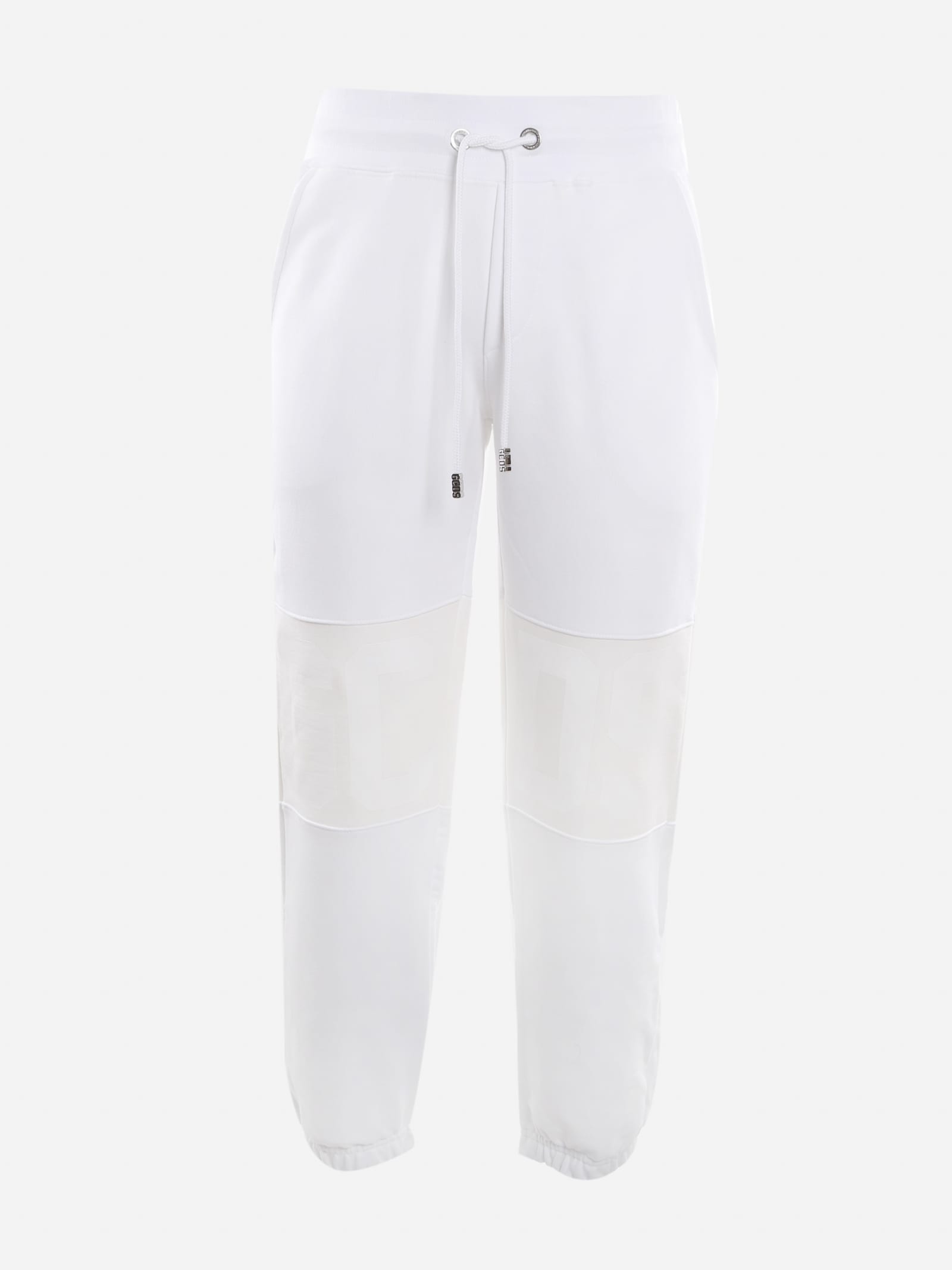 GCDS Cotton Trousers With Tone-on-tone Logo Band